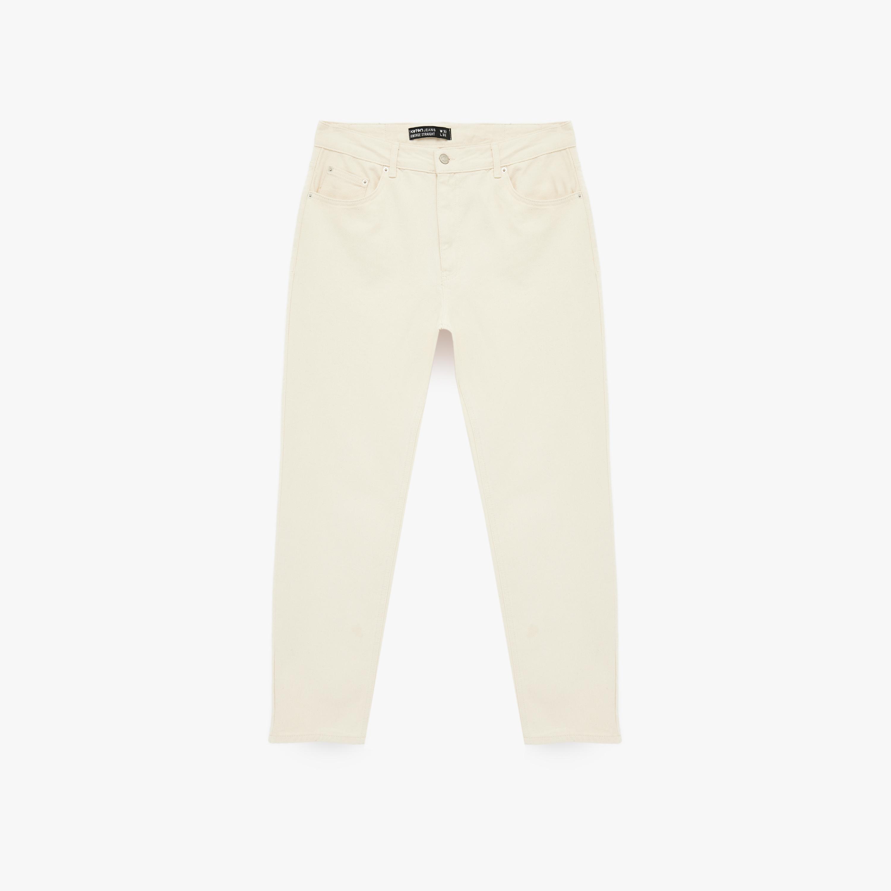 KOTON Straight Fit Plain Mid-Rise Men's Jeans-men-clothing-bottoms-jeans-image-3