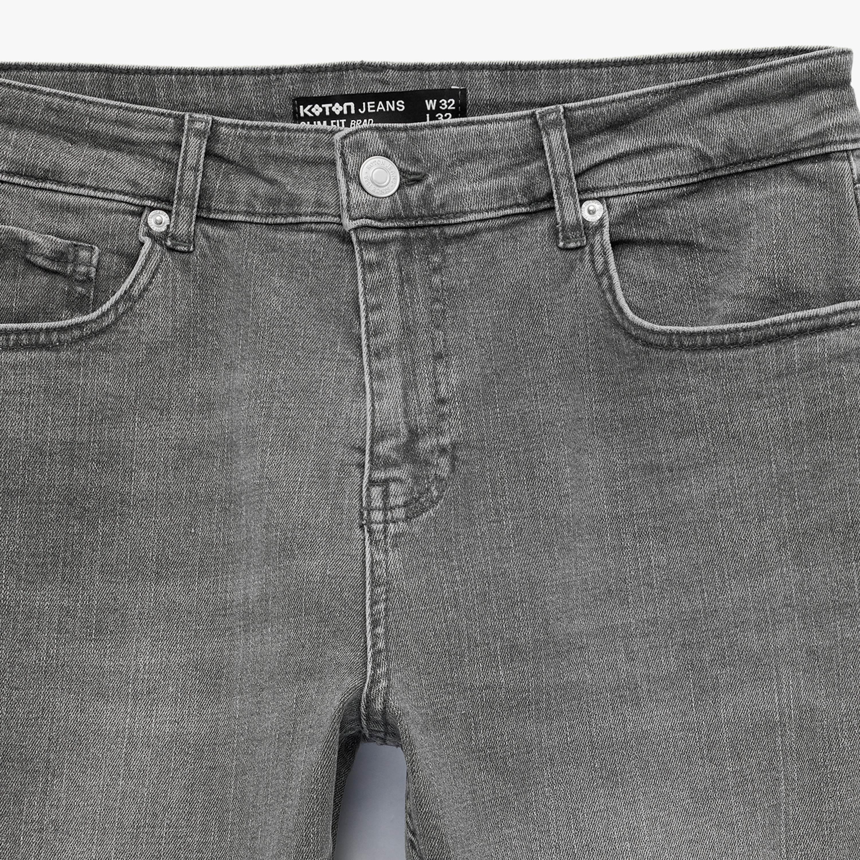 KOTON Slim Fit Plain Mid-Rise Men's Jeans-men-clothing-bottoms-jeans-image-6