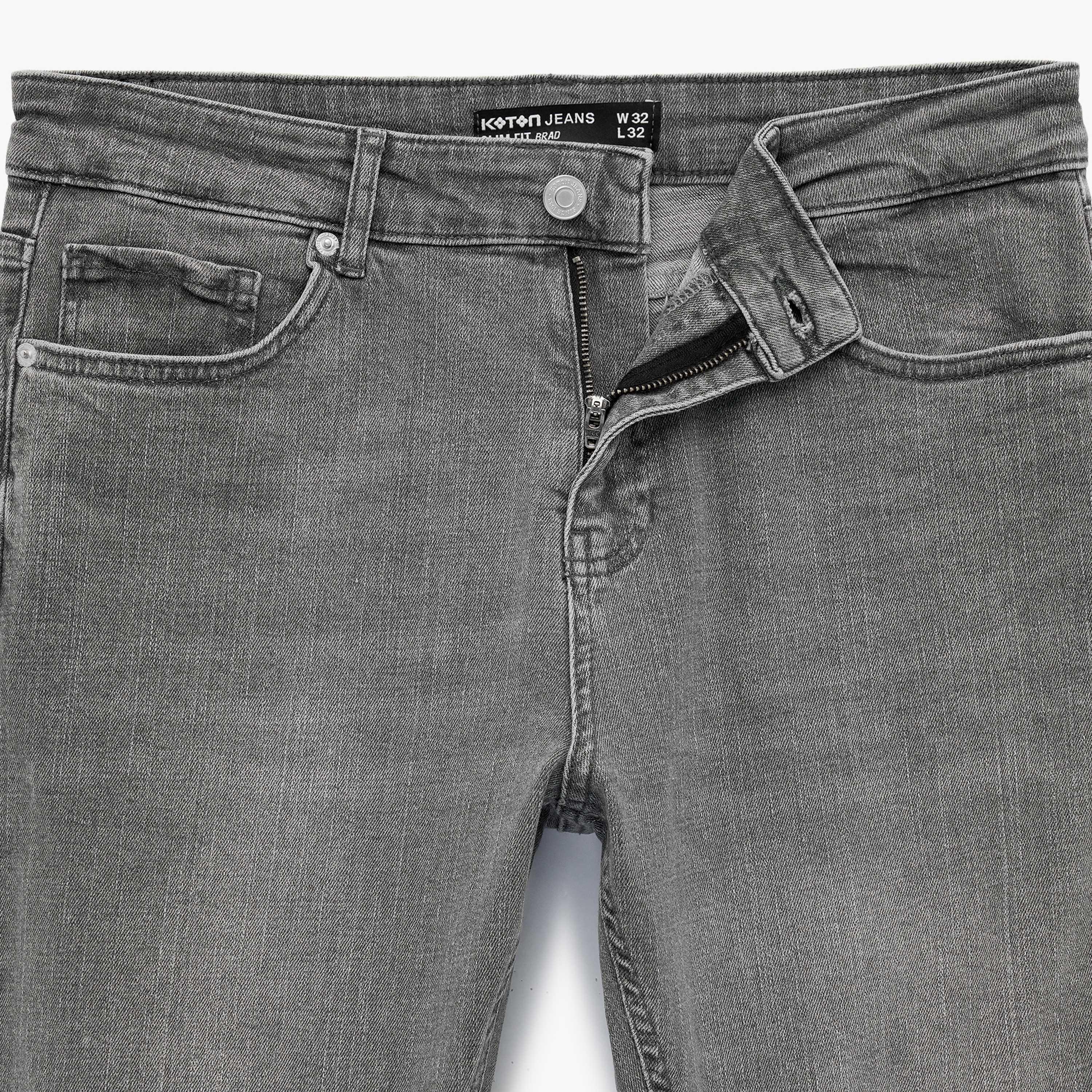 KOTON Slim Fit Plain Mid-Rise Men's Jeans-men-clothing-bottoms-jeans-image-7