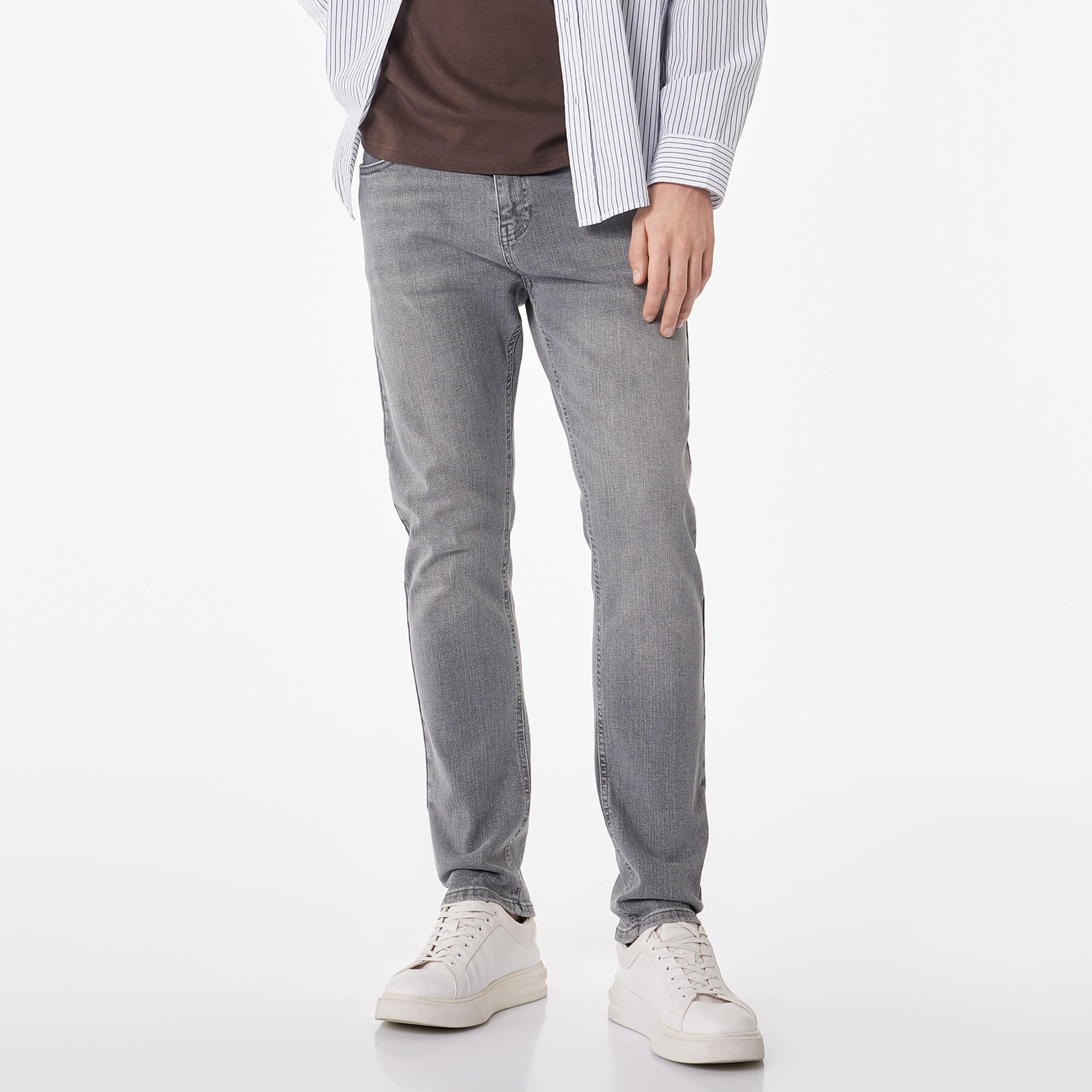 KOTON Slim Fit Plain Mid-Rise Men's Jeans-men-clothing-bottoms-jeans-image-1
