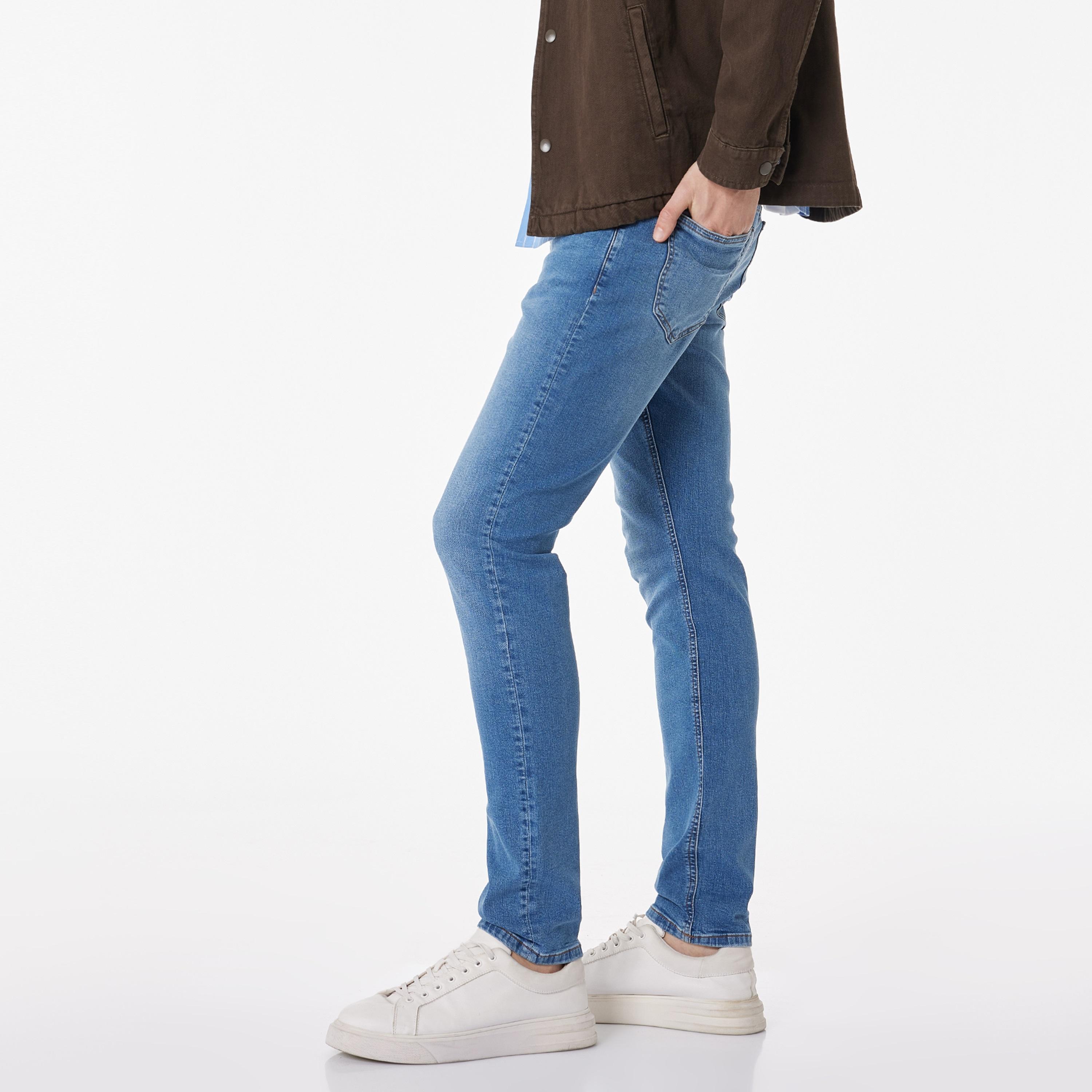 KOTON Slim Fit Plain Mid-Rise Men's Jeans-men-clothing-bottoms-jeans-image-3