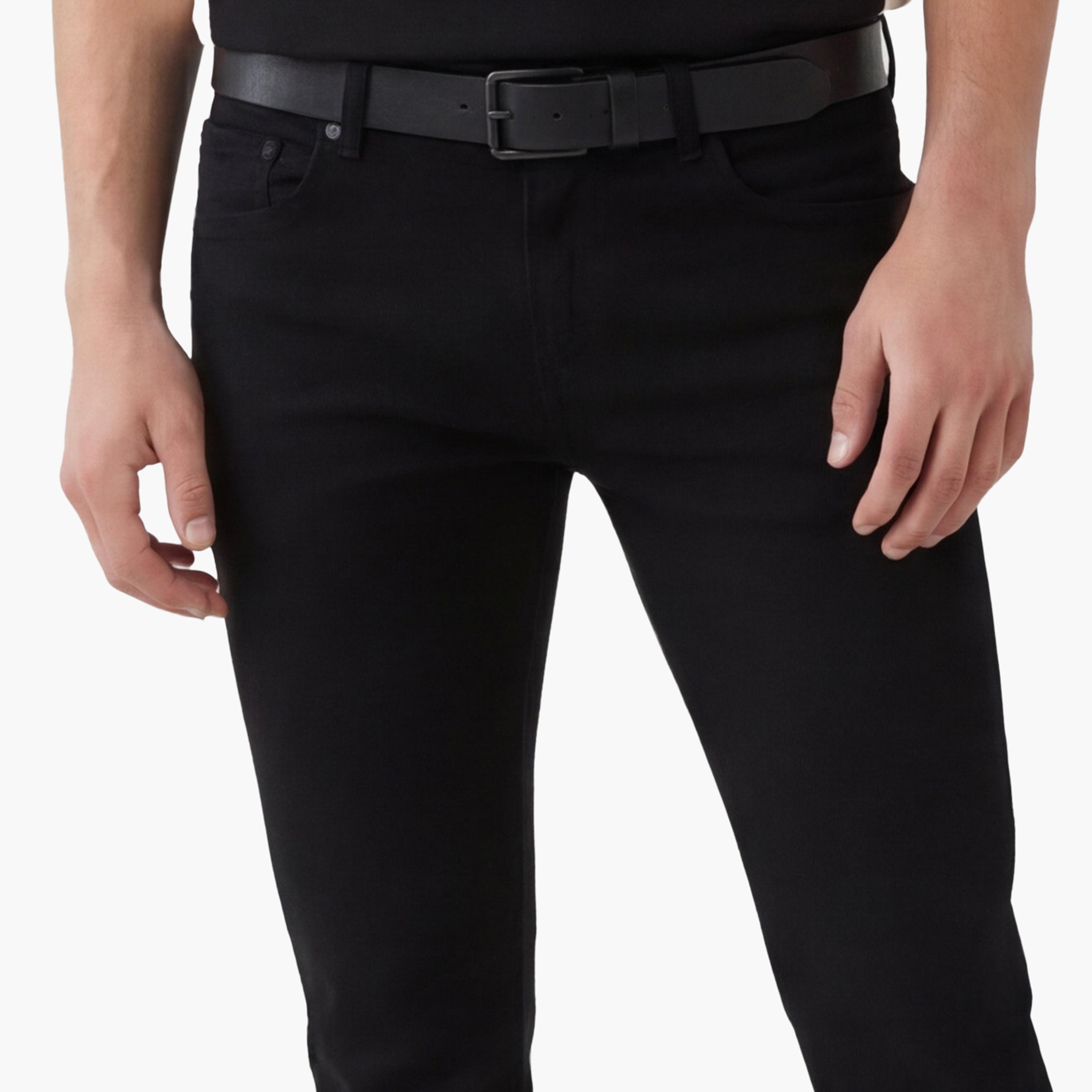 بنطلون جينز رجالي بقصة سكيني وقصة عادية وخصر متوسط من كوتون-men-clothing-bottoms-jeans-image-3