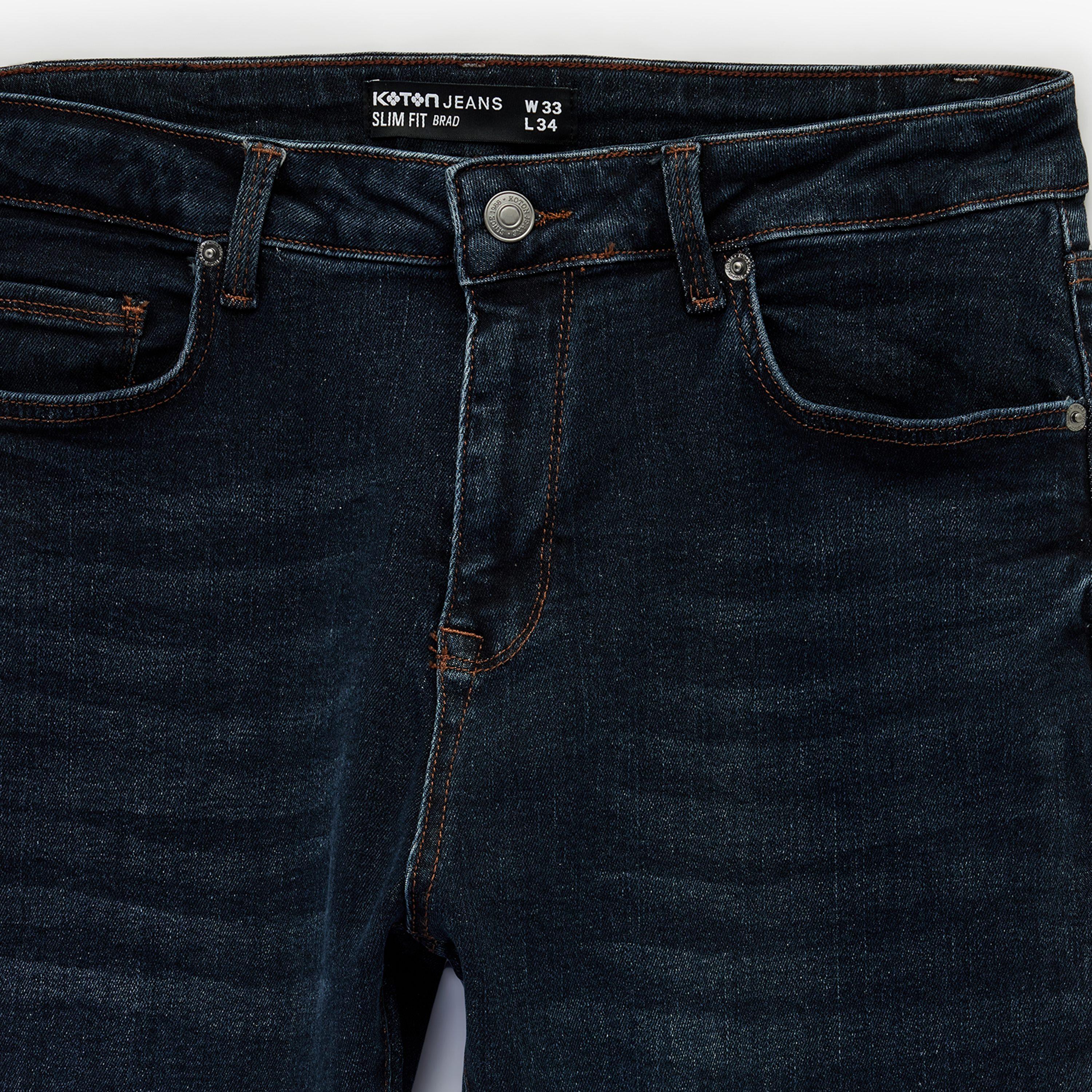 KOTON Slim Fit Plain Mid-Rise Men's Jeans-men-clothing-bottoms-jeans-image-6