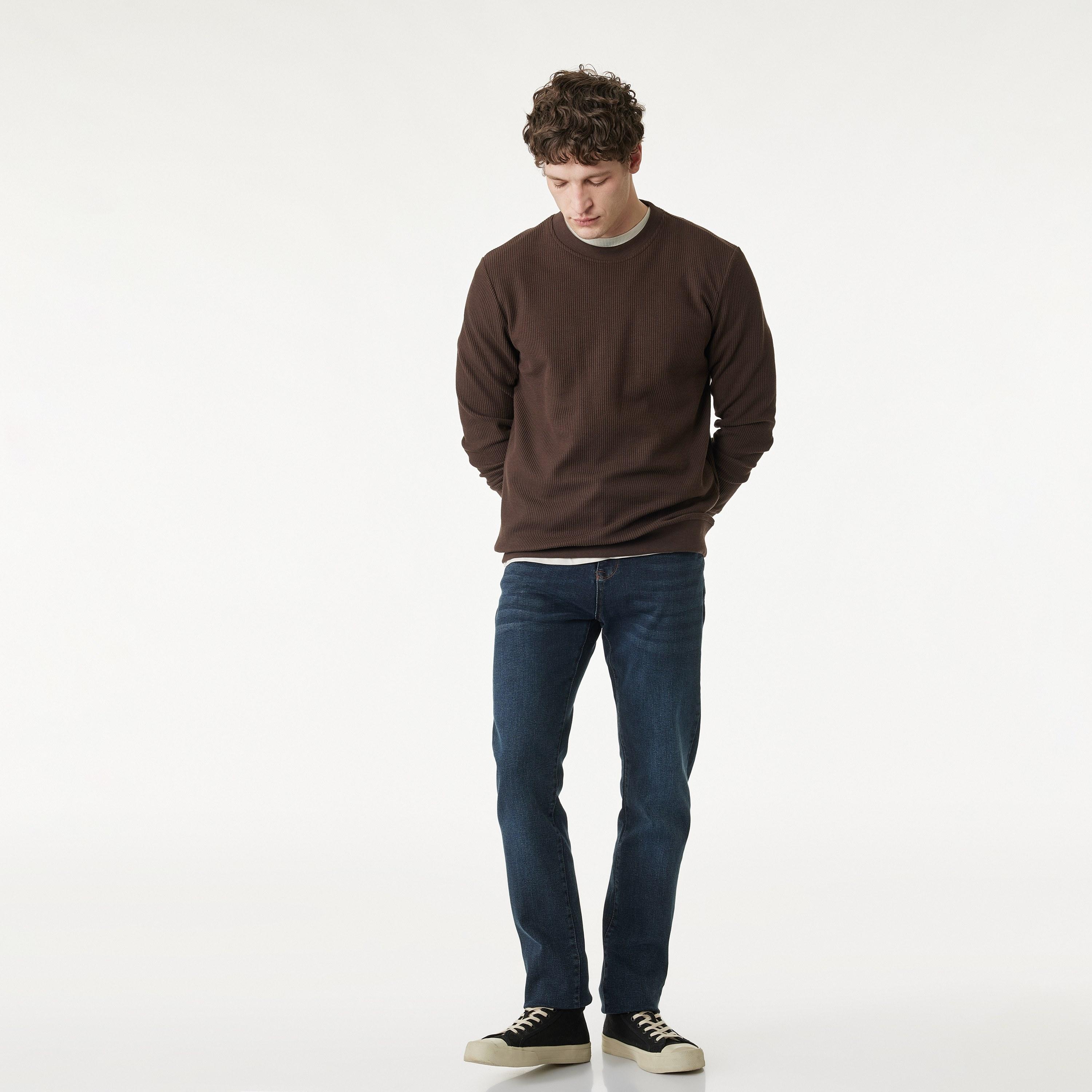 KOTON Slim Fit Plain Mid-Rise Men's Jeans-men-clothing-bottoms-jeans-image-2