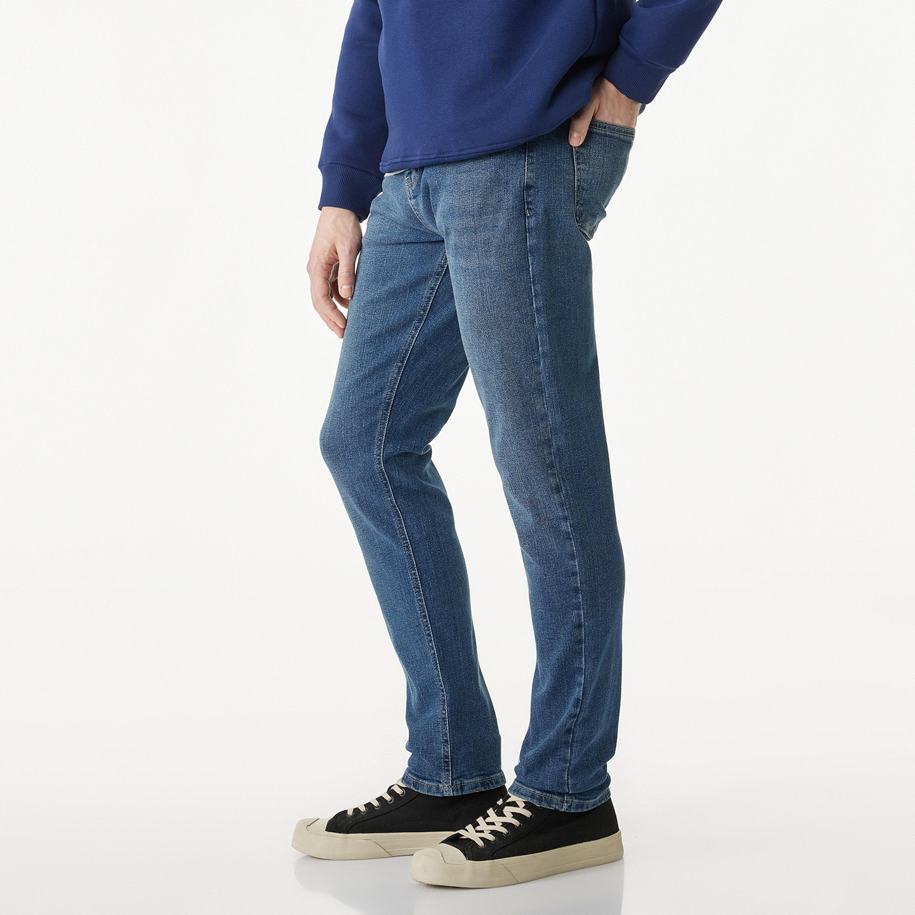 KOTON Slim Fit Plain Mid-Rise Men's Jeans-men-clothing-bottoms-jeans-image-3