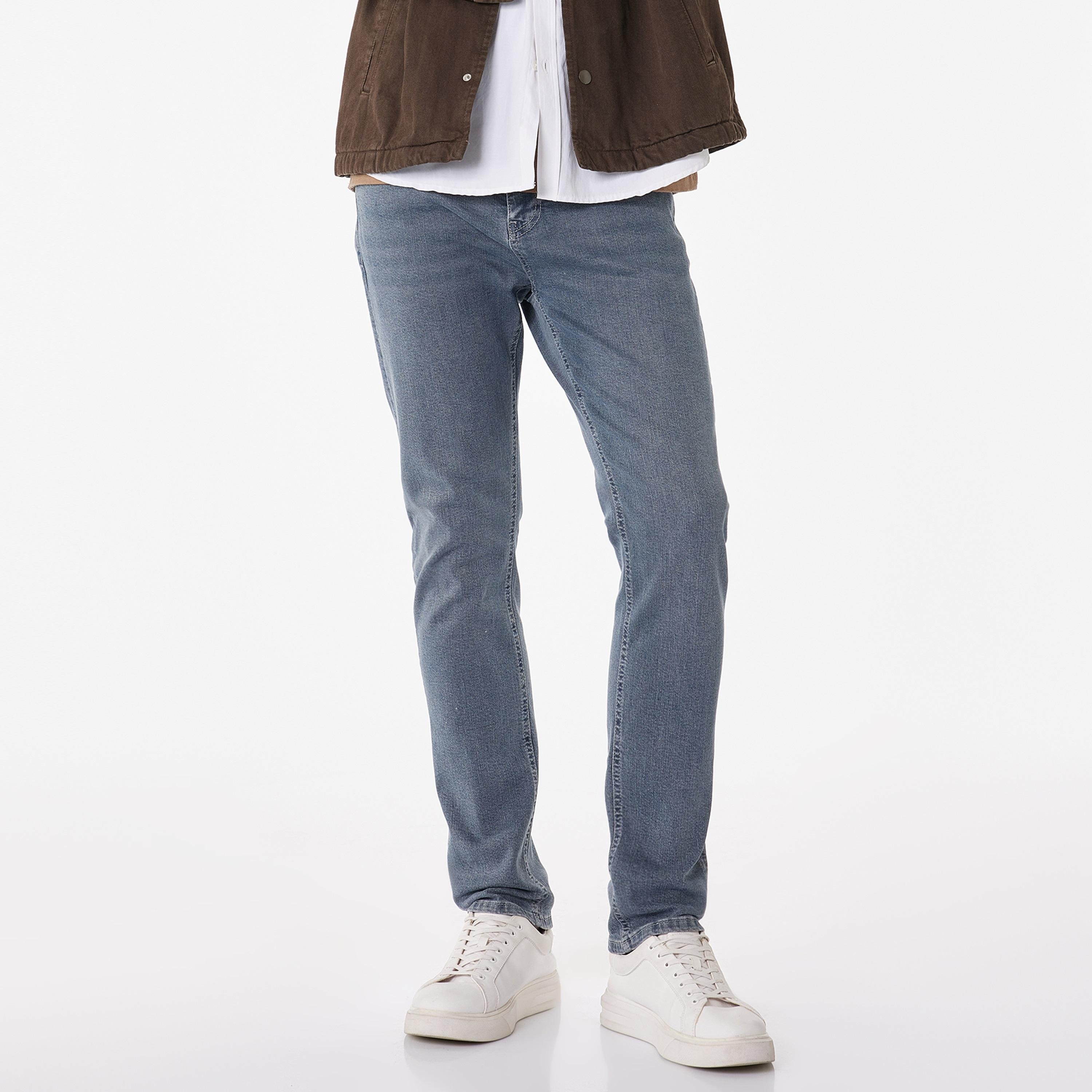 KOTON Slim Fit Plain Mid-Rise Men's Jeans-men-clothing-bottoms-jeans-image-1
