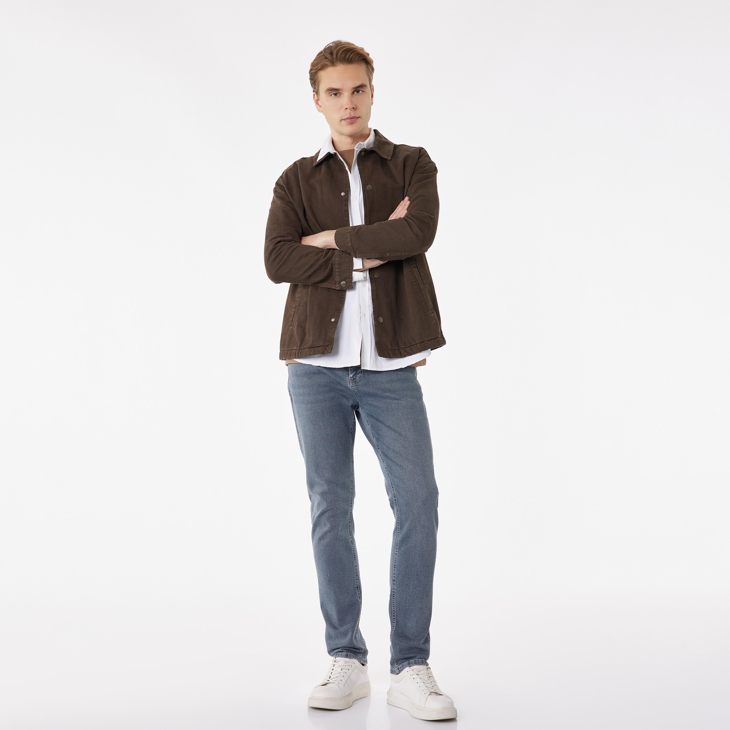 KOTON Slim Fit Plain Mid-Rise Men's Jeans-men-clothing-bottoms-jeans-image-2