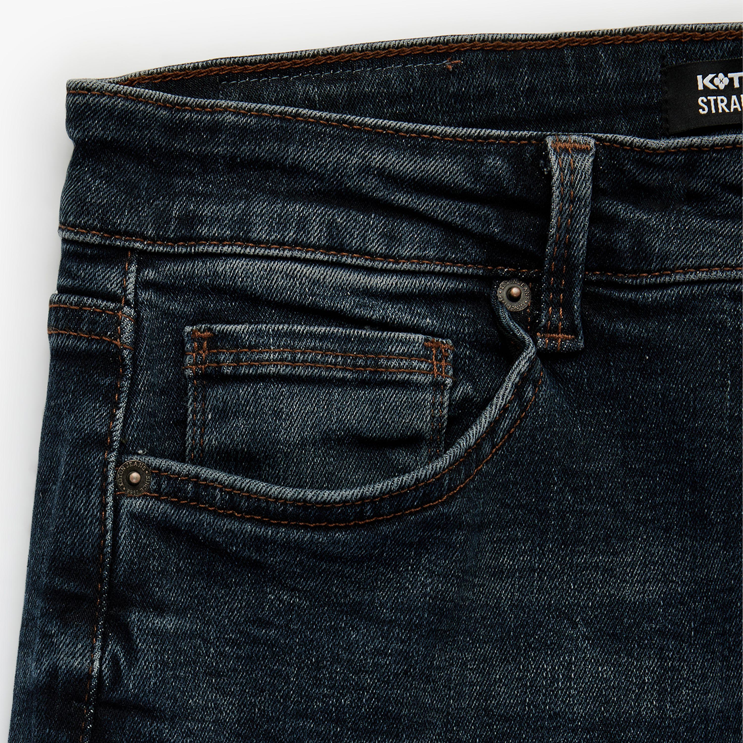 KOTON Straight Fit Plain Mid-Rise Men's Jeans-men-clothing-bottoms-jeans-image-8