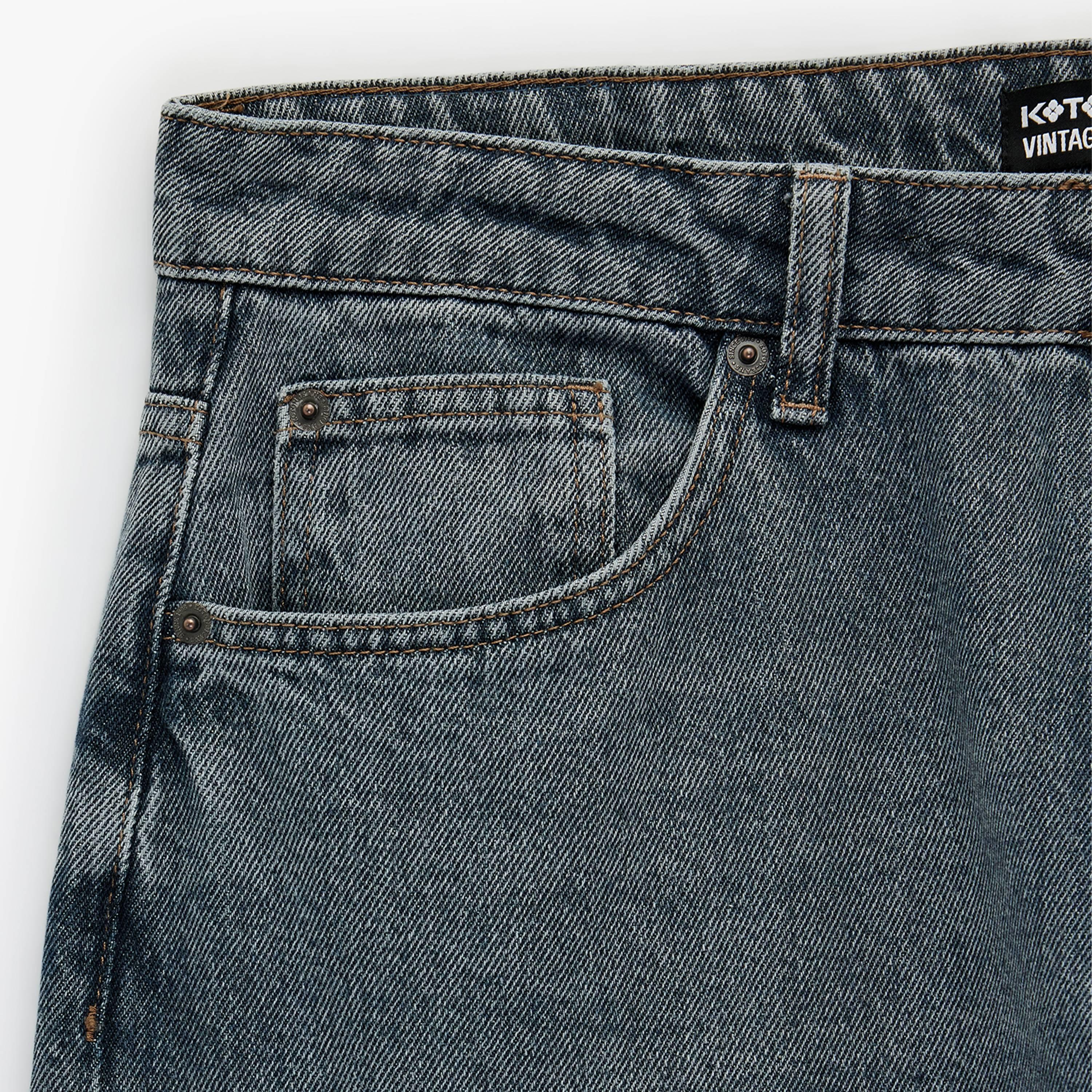 KOTON Straight Fit Plain Mid-Rise Men's Jeans-men-clothing-bottoms-jeans-image-8