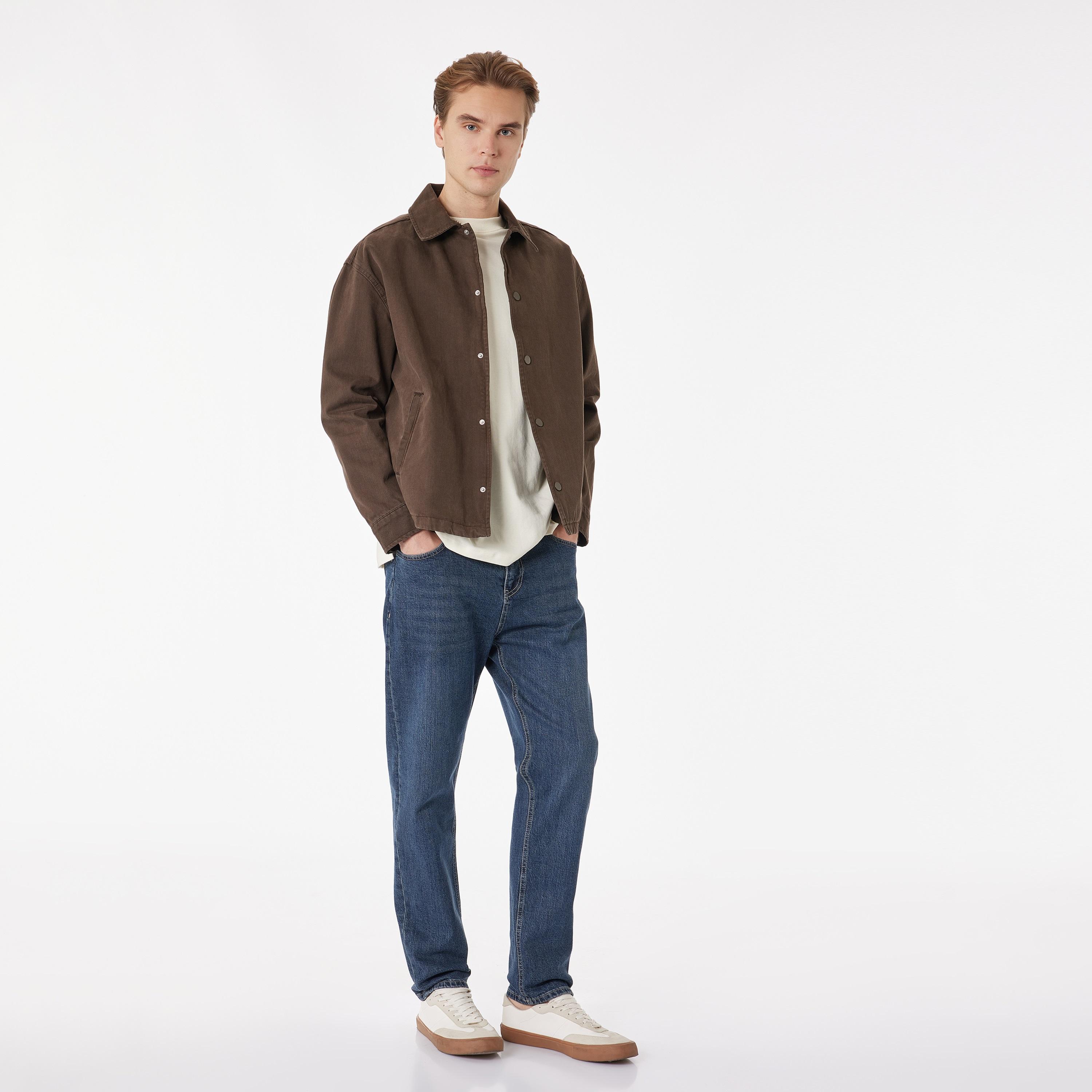 KOTON Regular Fit Plain Mid-Rise Men's Jeans-men-clothing-bottoms-jeans-image-2