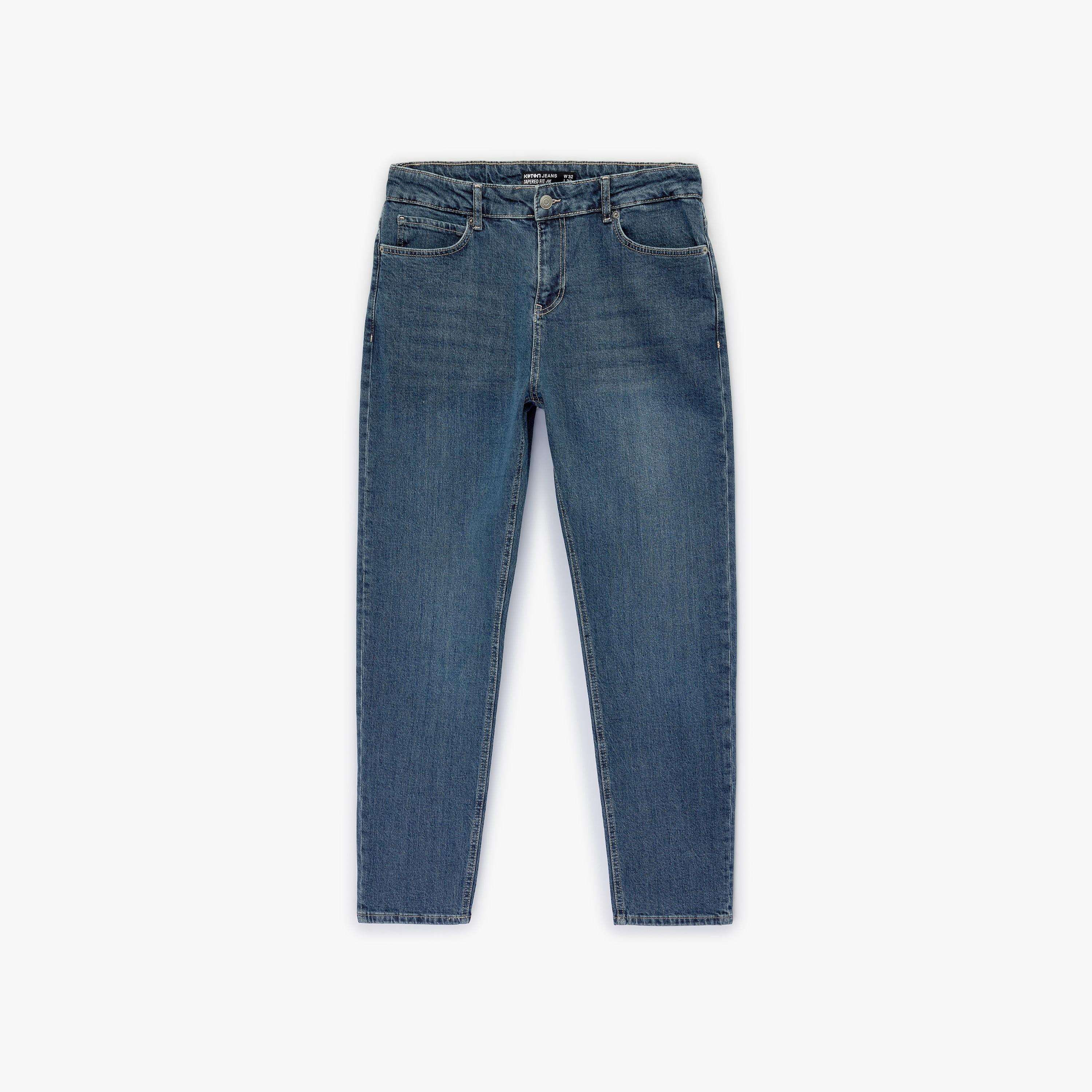 KOTON Regular Fit Plain Mid-Rise Men's Jeans-men-clothing-bottoms-jeans-image-5