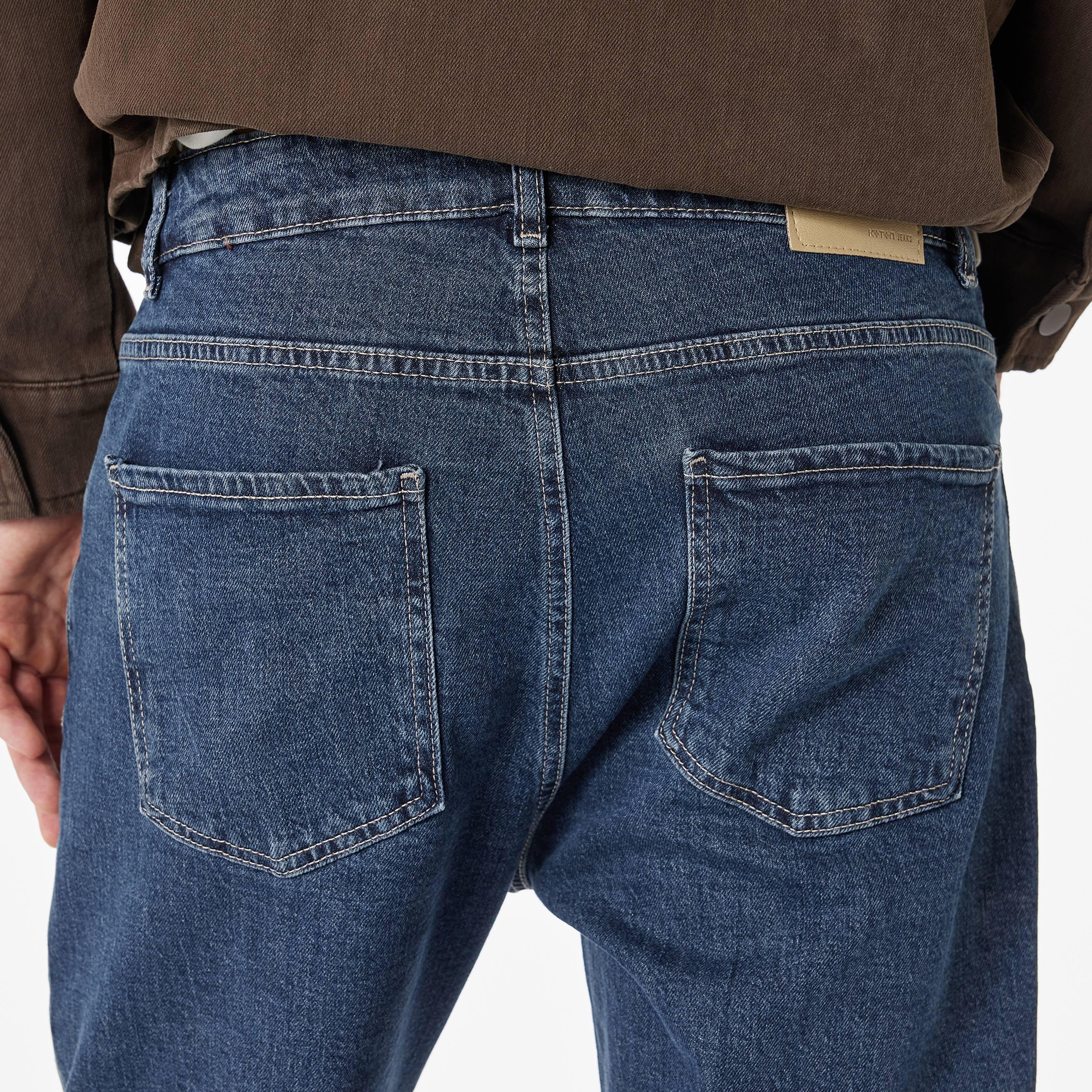KOTON Regular Fit Plain Mid-Rise Men's Jeans-men-clothing-bottoms-jeans-image-2