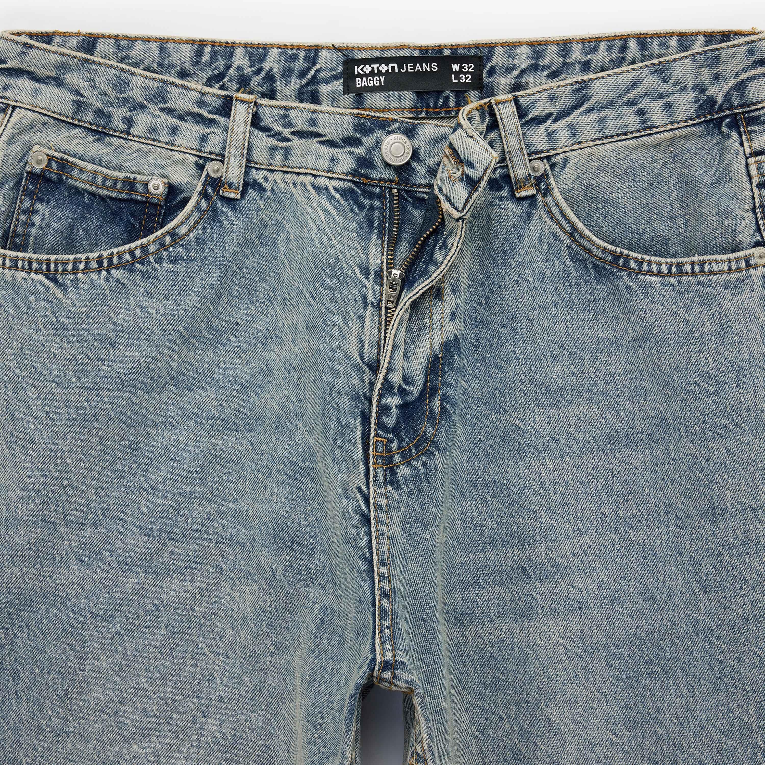 KOTON Oversize Fit Plain Mid-Rise Men's Jeans-men-clothing-bottoms-jeans-image-8