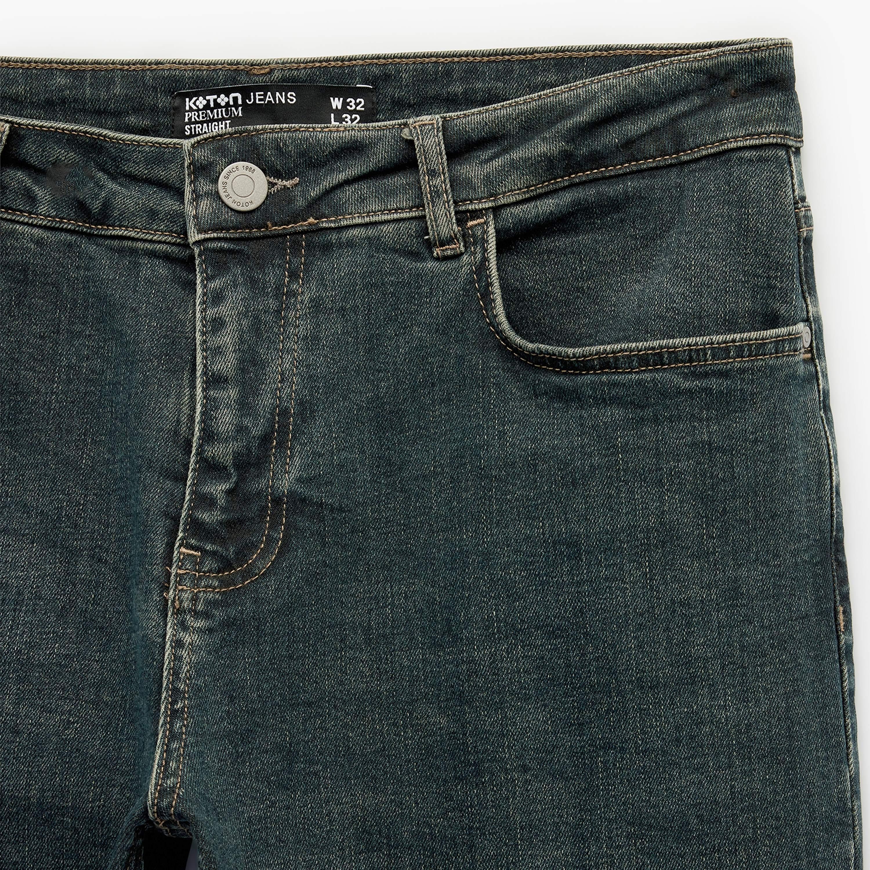 KOTON Straight Fit Plain Mid-Rise Men's Jeans-men-clothing-bottoms-jeans-image-7
