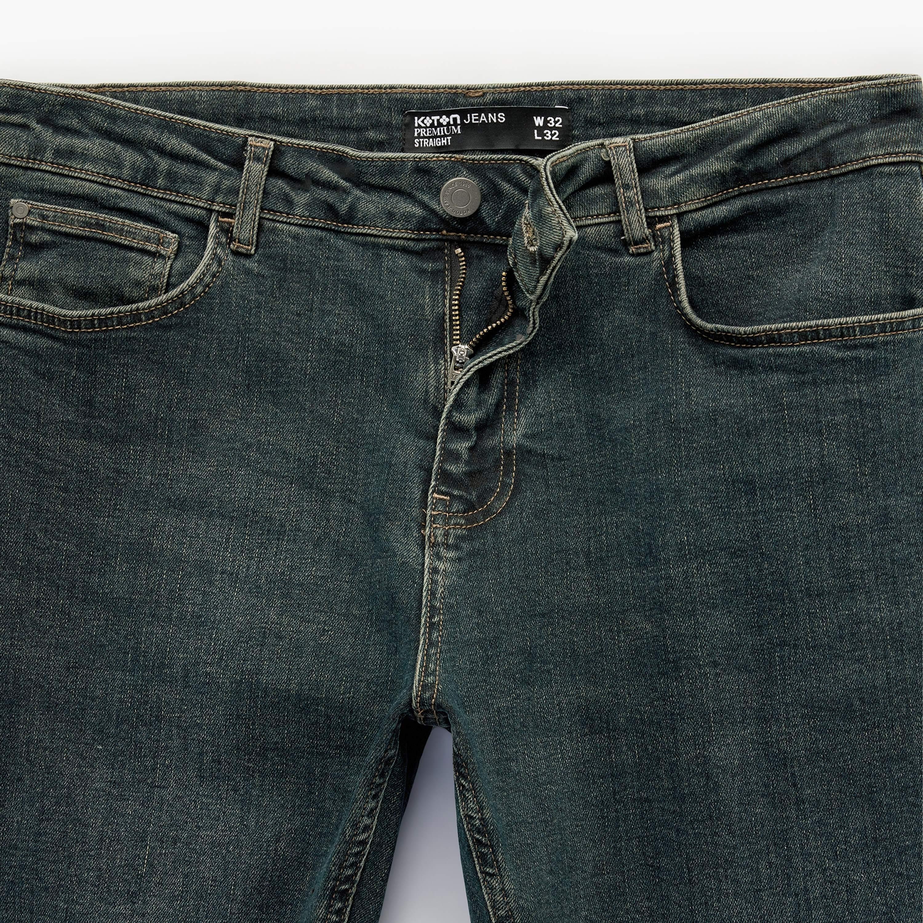 KOTON Straight Fit Plain Mid-Rise Men's Jeans-men-clothing-bottoms-jeans-image-8
