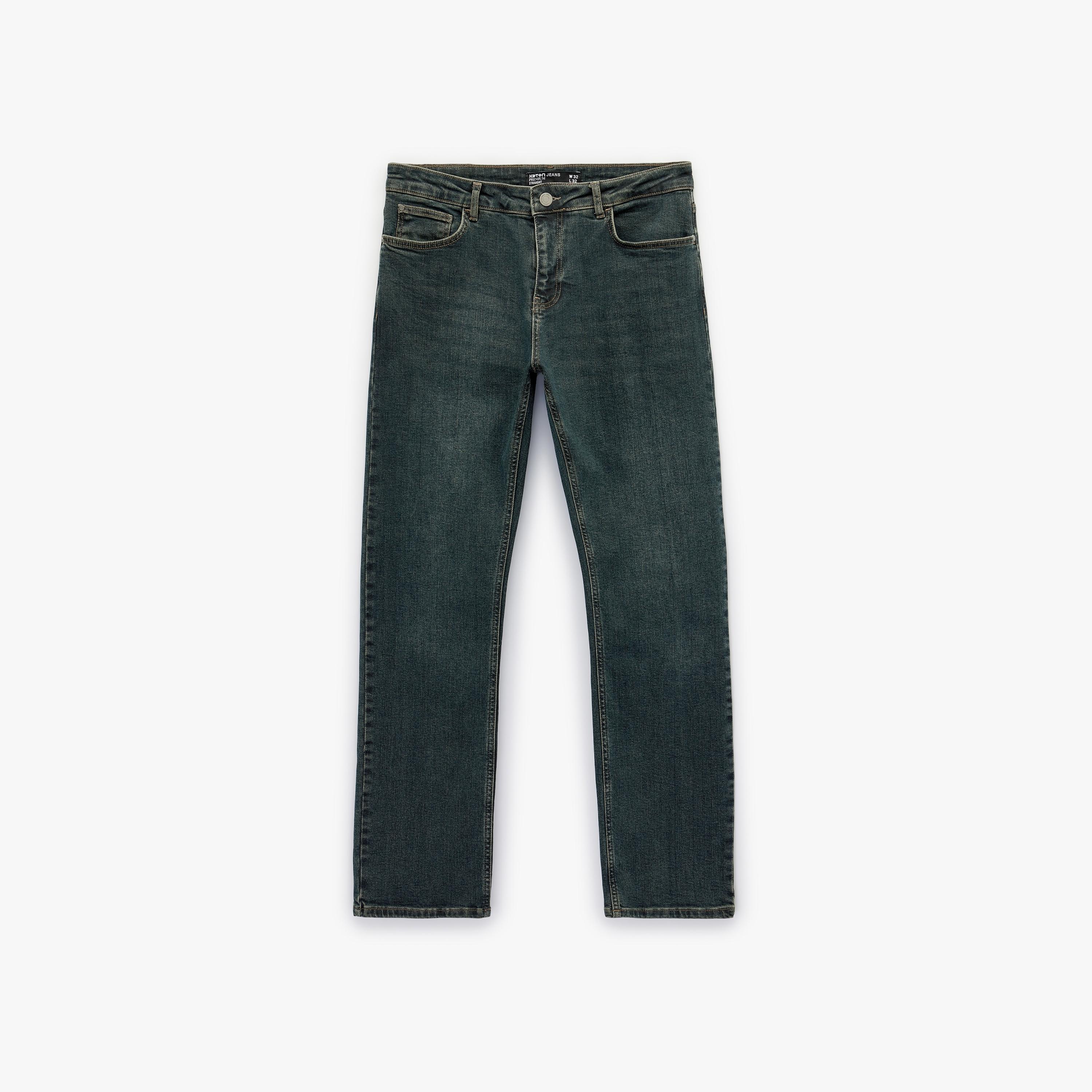KOTON Straight Fit Plain Mid-Rise Men's Jeans-men-clothing-bottoms-jeans-image-5
