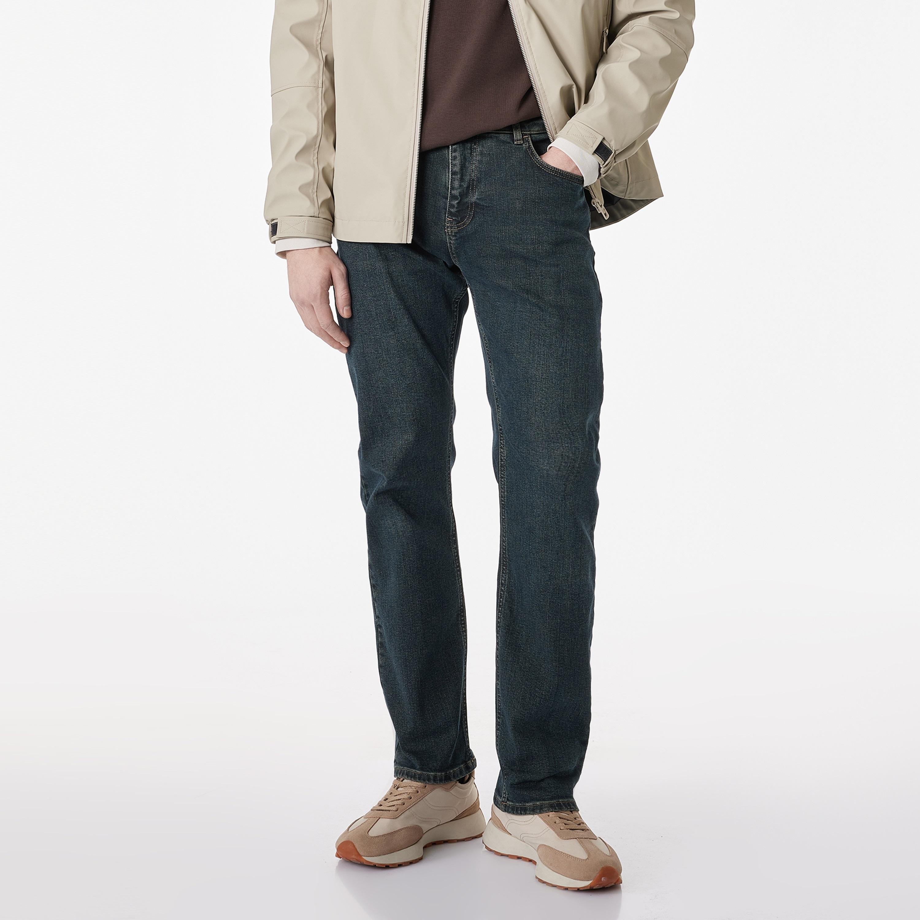 KOTON Straight Fit Plain Mid-Rise Men's Jeans-men-clothing-bottoms-jeans-image-1