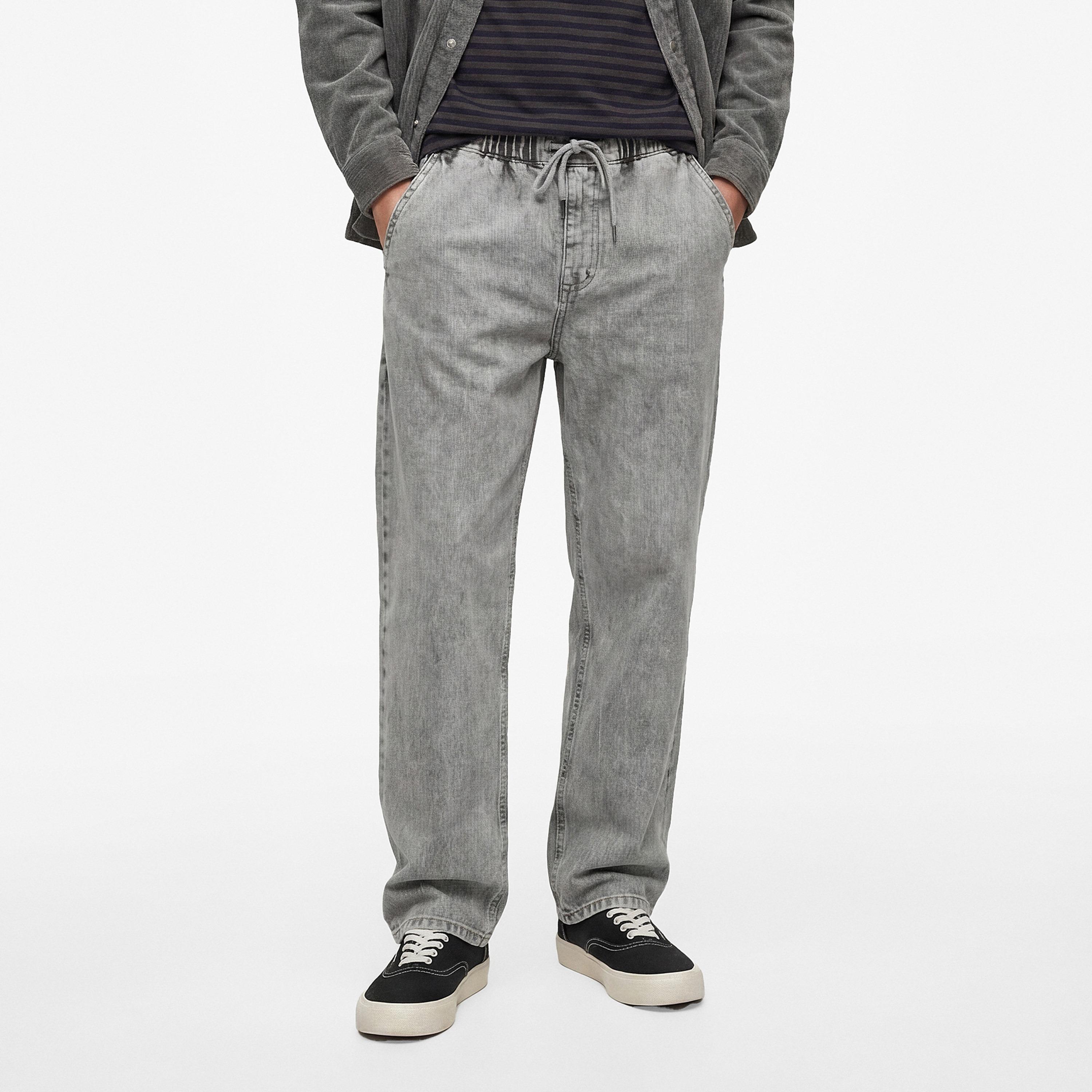 KOTON Oversize Fit Plain Mid-Rise Men's Jeans-men-clothing-bottoms-jeans-image-1