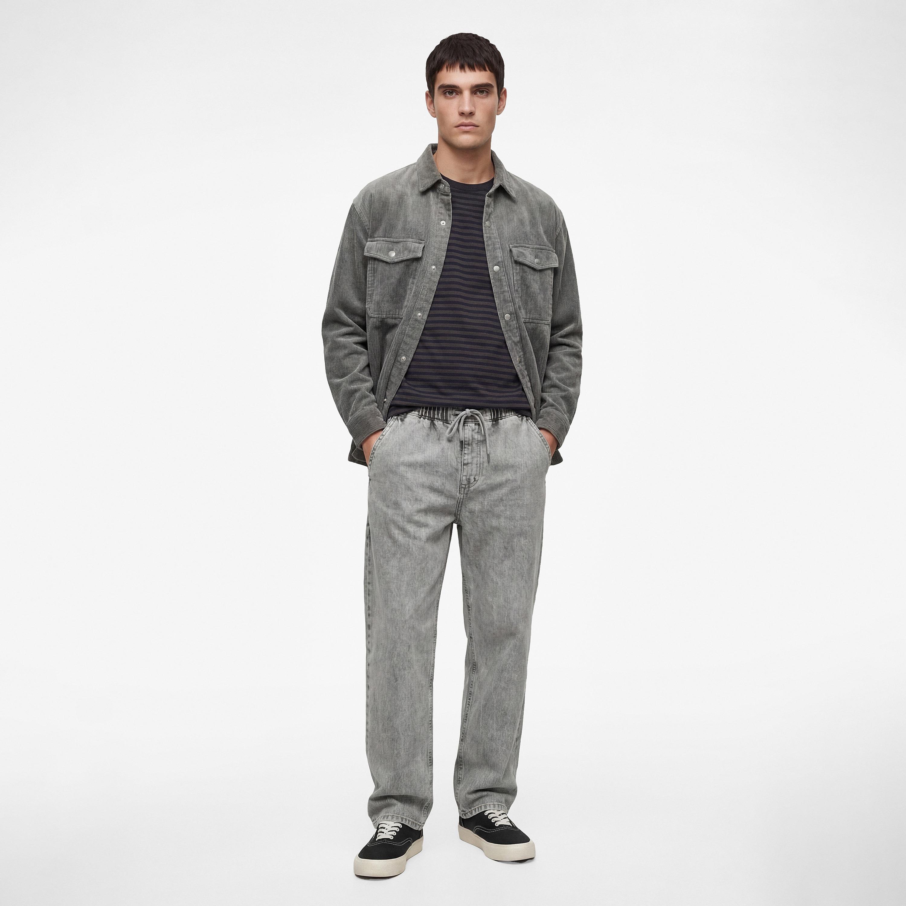 KOTON Oversize Fit Plain Mid-Rise Men's Jeans-men-clothing-bottoms-jeans-image-2