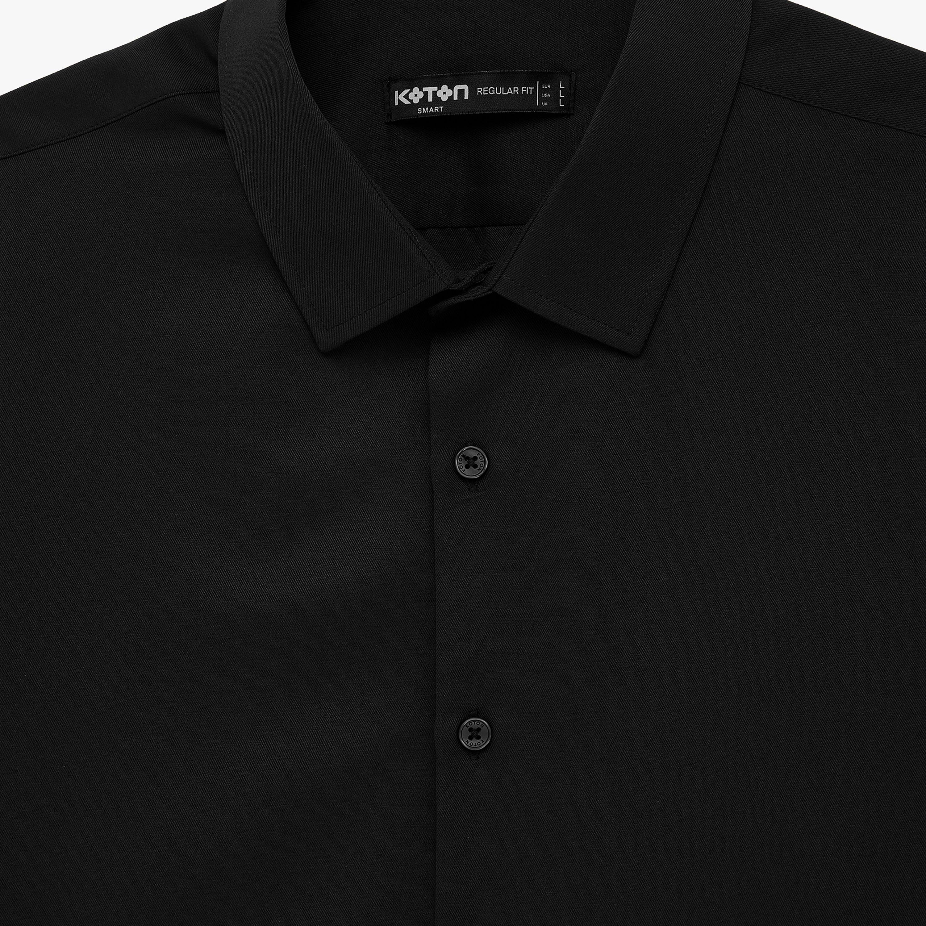 KOTON Regular Fit Plain Collared Long Sleeves Men's Shirt-men-clothing-shirts-image-5