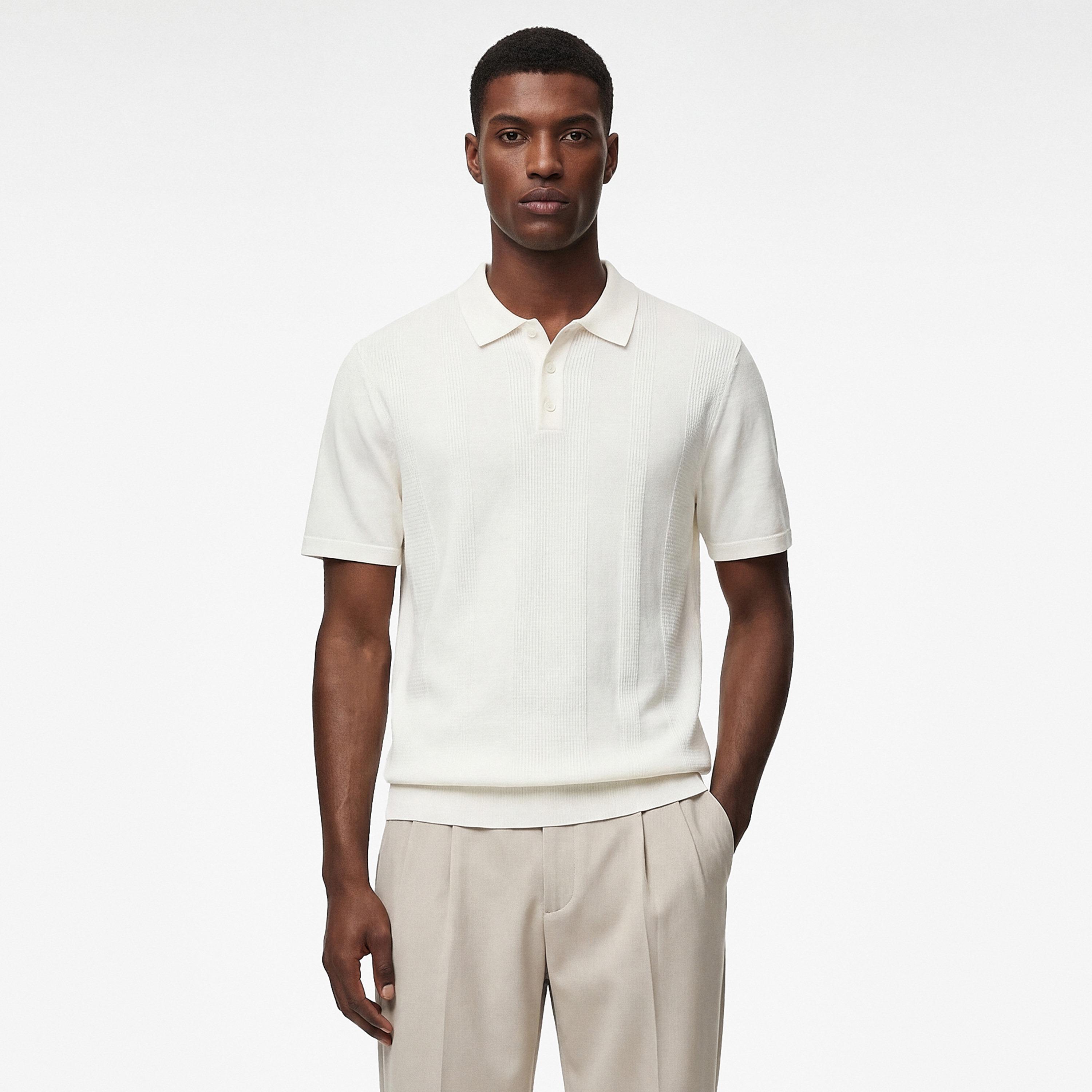 KOTON Textured Collared Short Sleeves Men's Knitted Polo T-Shirt-men-clothing-tshirtsandpolos-polos-image-1