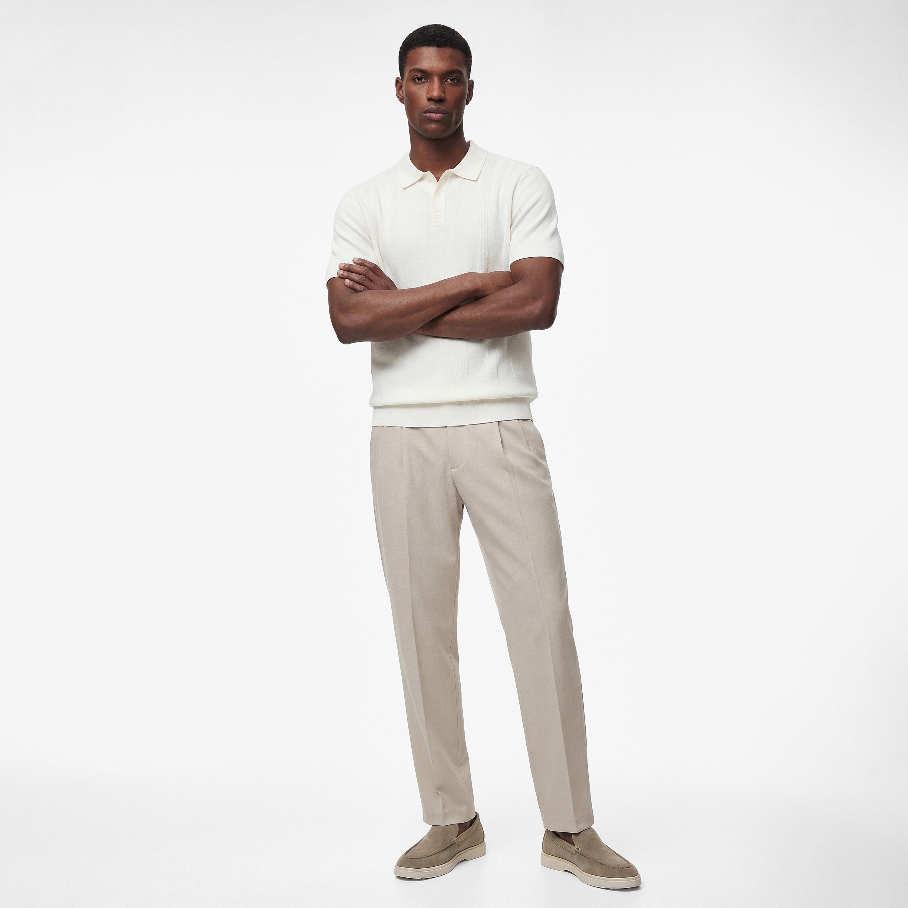 KOTON Textured Collared Short Sleeves Men's Knitted Polo T-Shirt-men-clothing-tshirtsandpolos-polos-image-2