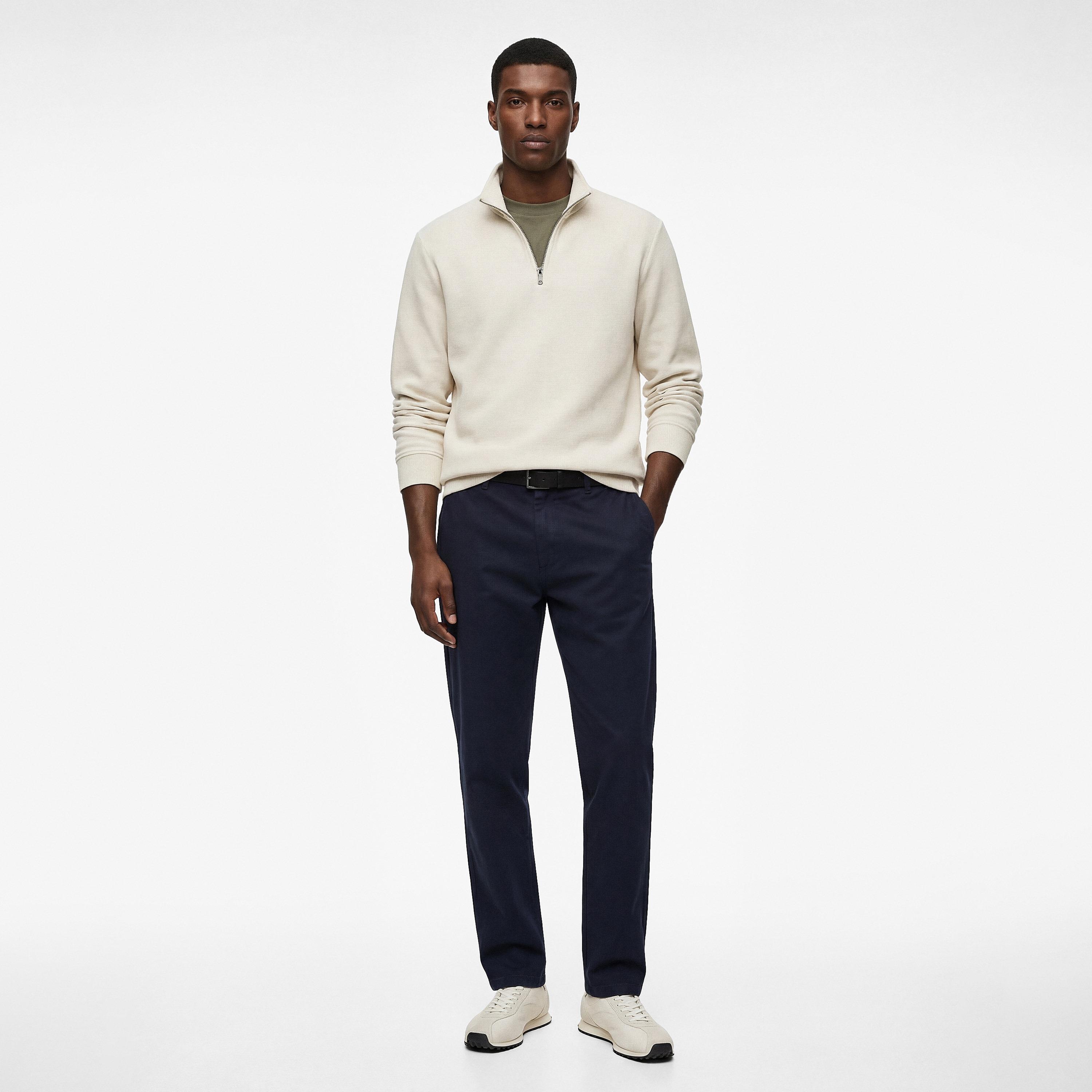 سويت شيرت رجالي مضلع بياقة عالية وأكمام طويلة من كوتون-men-winterwear-hoodiesandsweatshirts-image-2