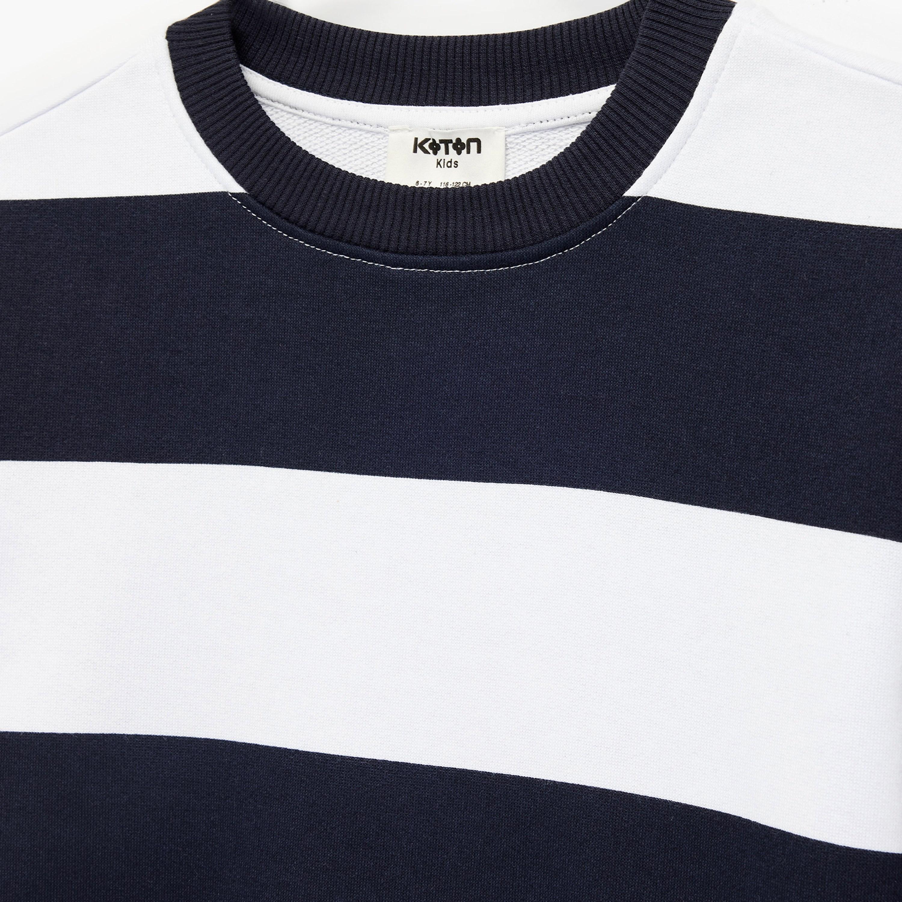 سويت شيرت مخطط عرضياً بأكمام طويلة من كوتون-boys-clothing-sweatshirts-image-3