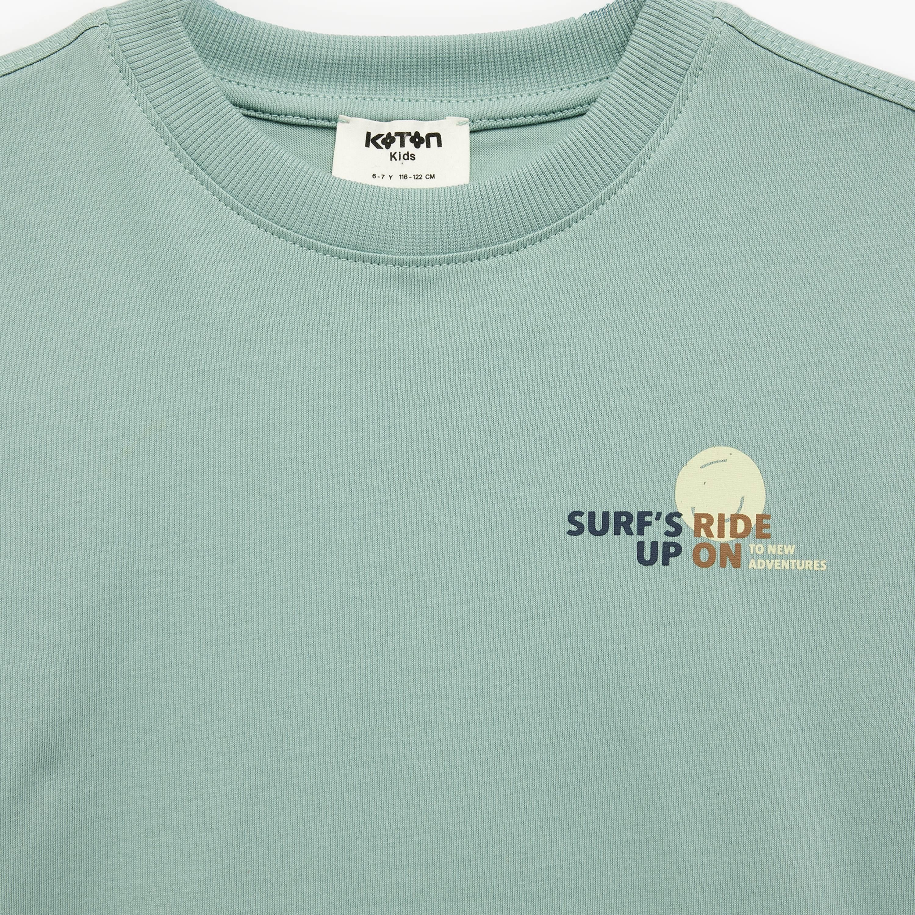 تي شيرت بطبعة شجر النخيل بأكمام قصيرة من كوتون-boys-clothing-tshirtsandpolos-image-3