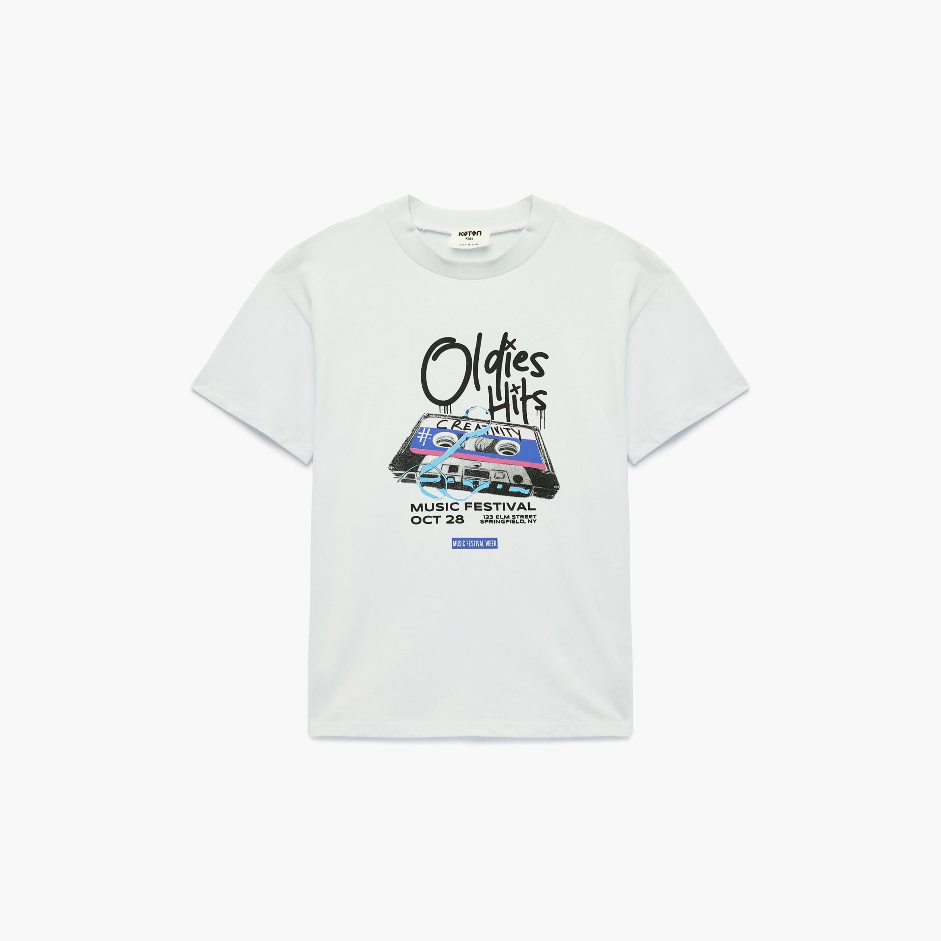 Koton Short Sleeves Oversize Printed T-Shirt-boys-clothing-tshirtsandpolos-image-1