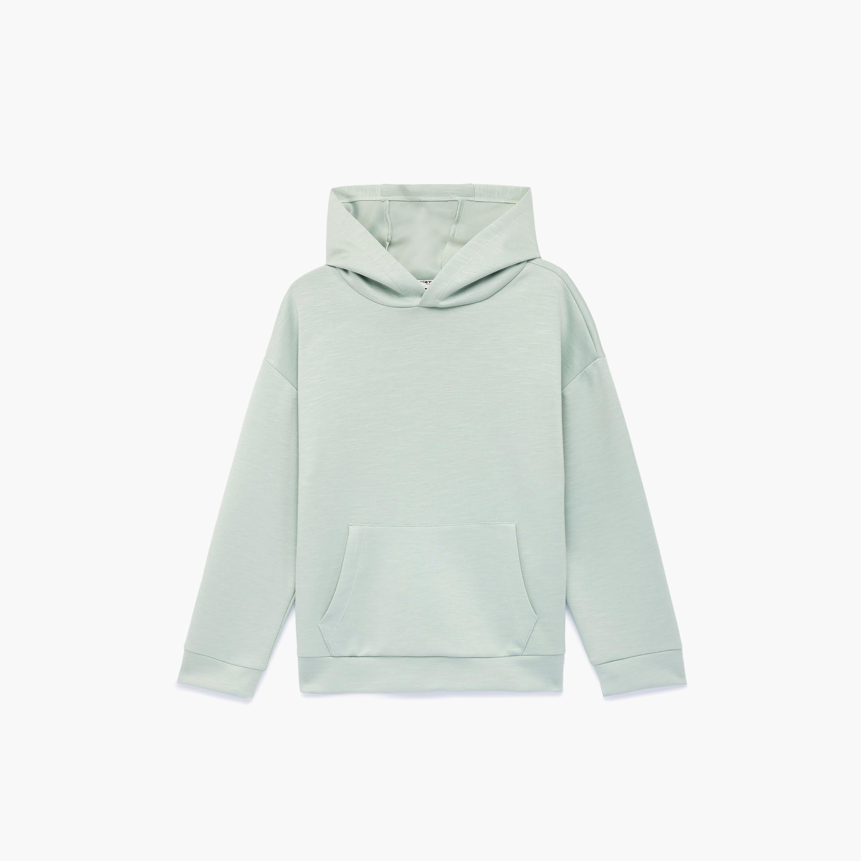 هودي سادة بأكمام طويلة وقصة "أوفرسايزد" من كوتون-boys-clothing-sweatshirts-image-1