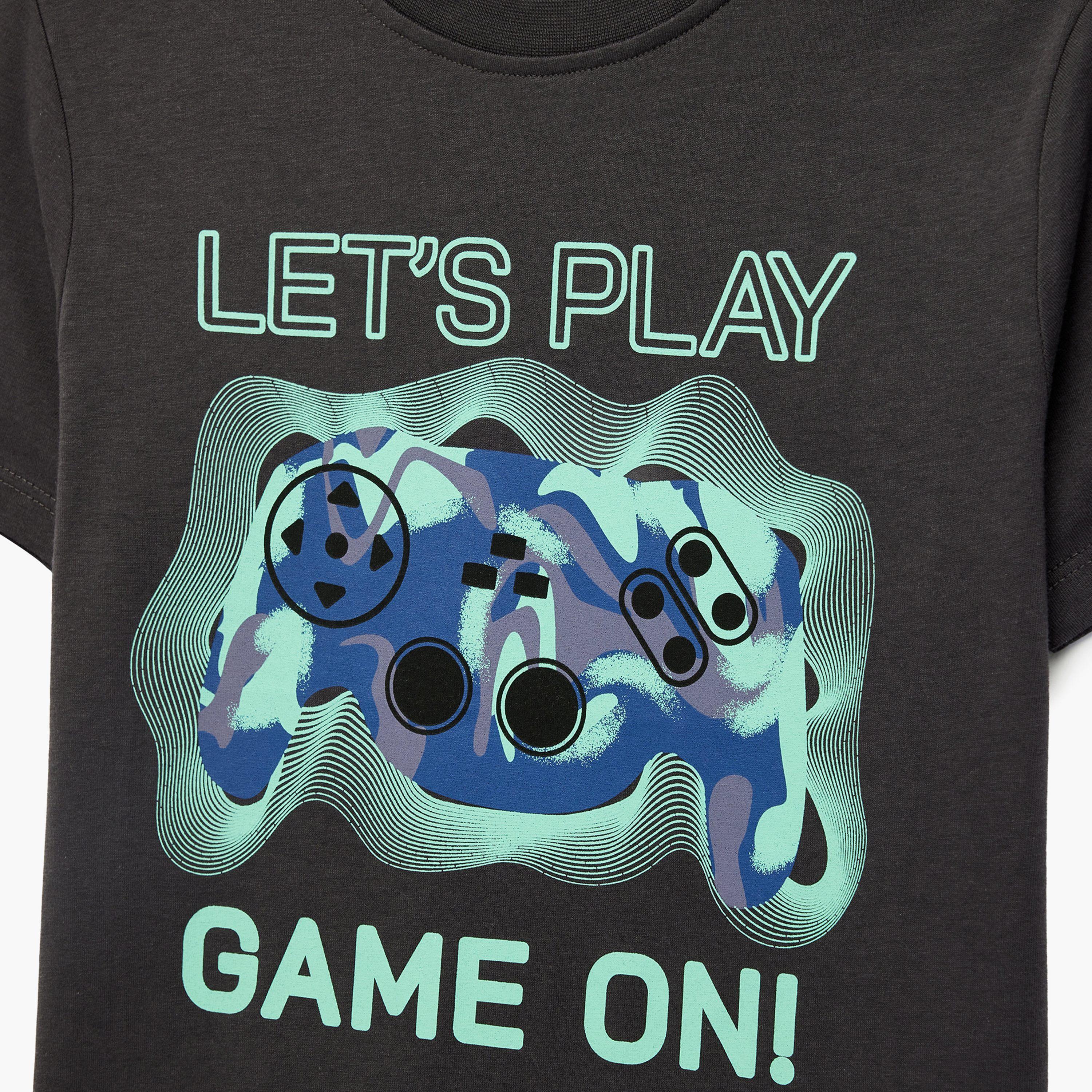 تي شيرت مطبوع بأكمام قصيرة من كوتون-boys-clothing-tshirtsandpolos-image-3