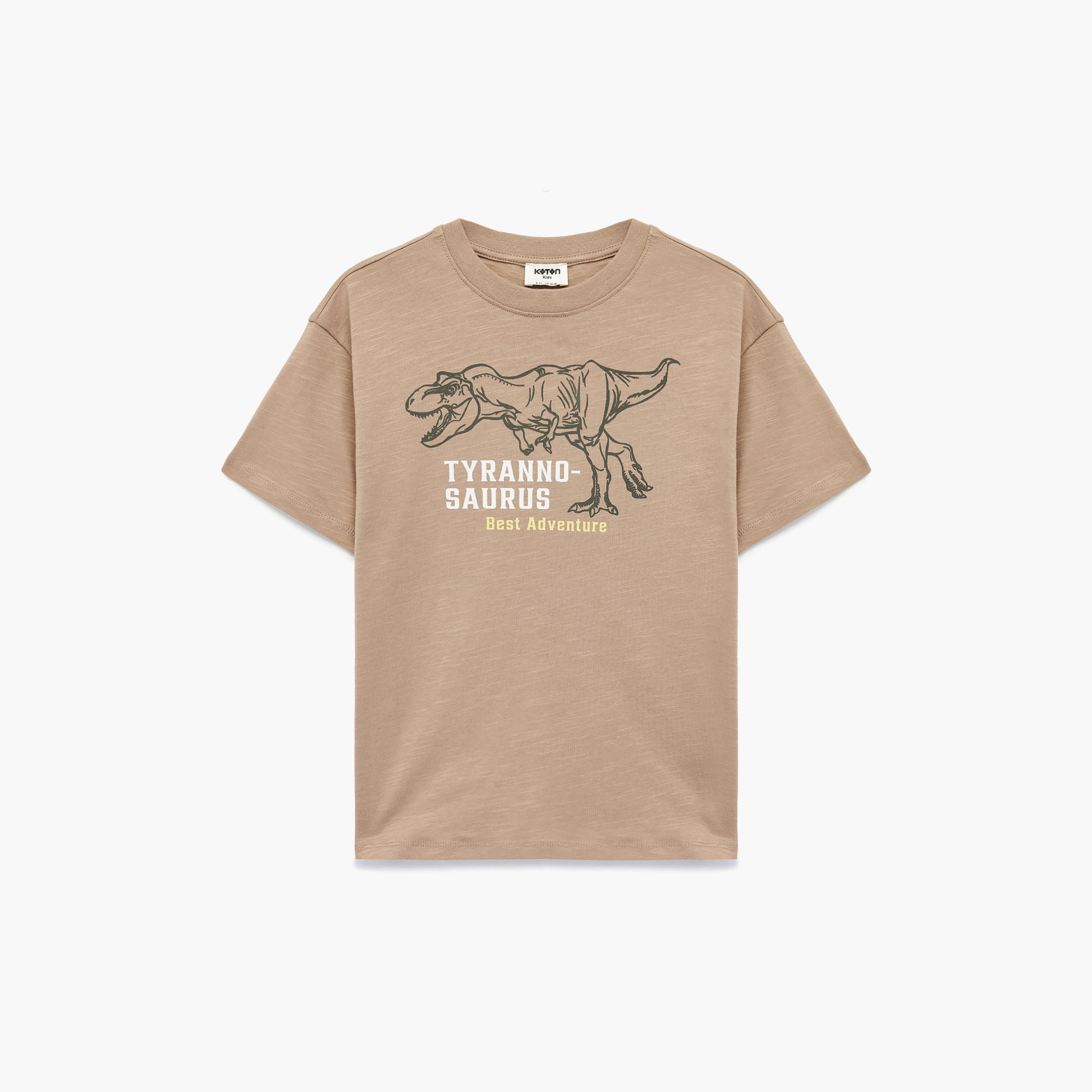 Koton Short Sleeves Dinisaur Printed T-Shirt-boys-clothing-tshirtsandpolos-image-1