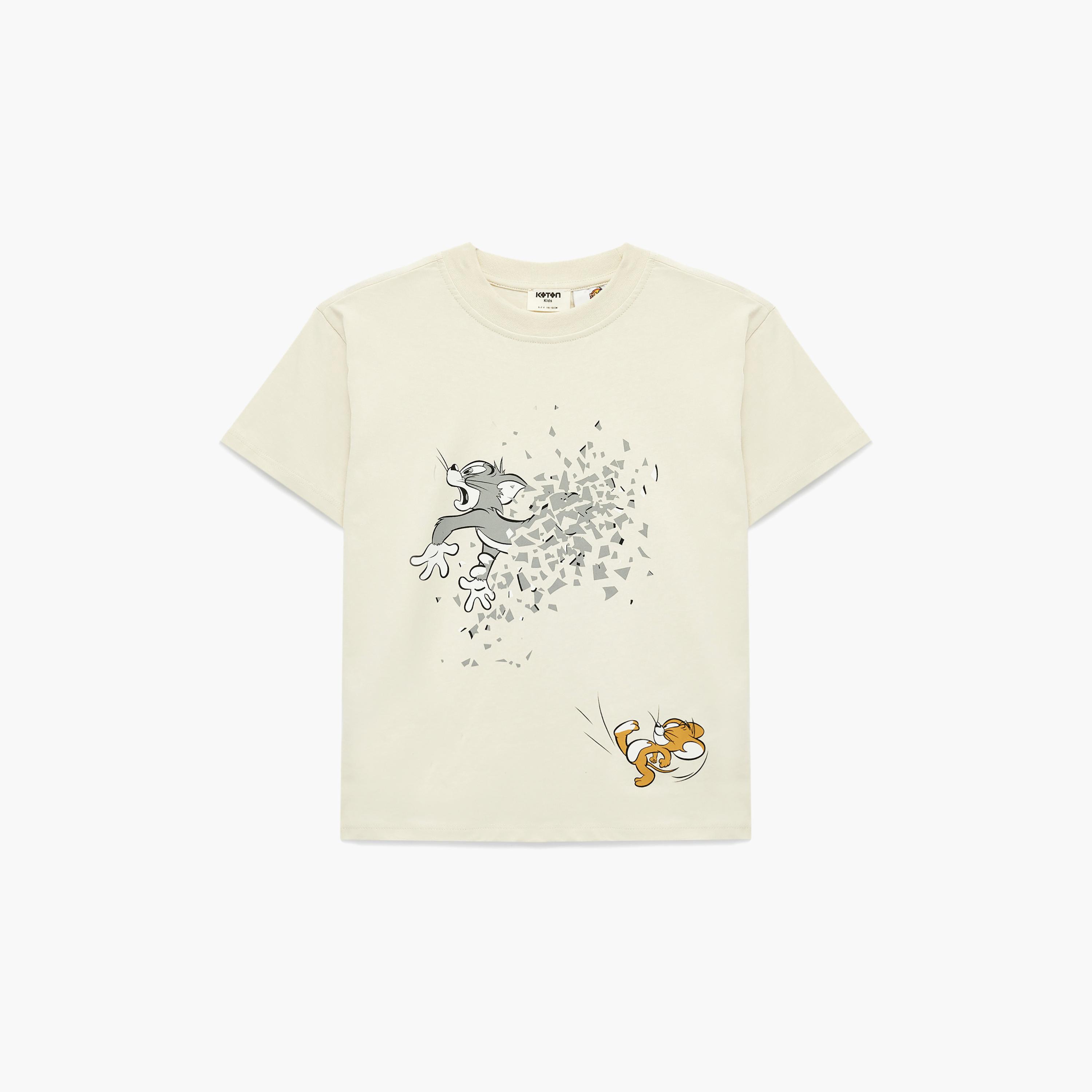 تي شيرت بطبعة "توم آند جيري" بأكمام قصيرة من كوتون-boys-clothing-tshirtsandpolos-image-1