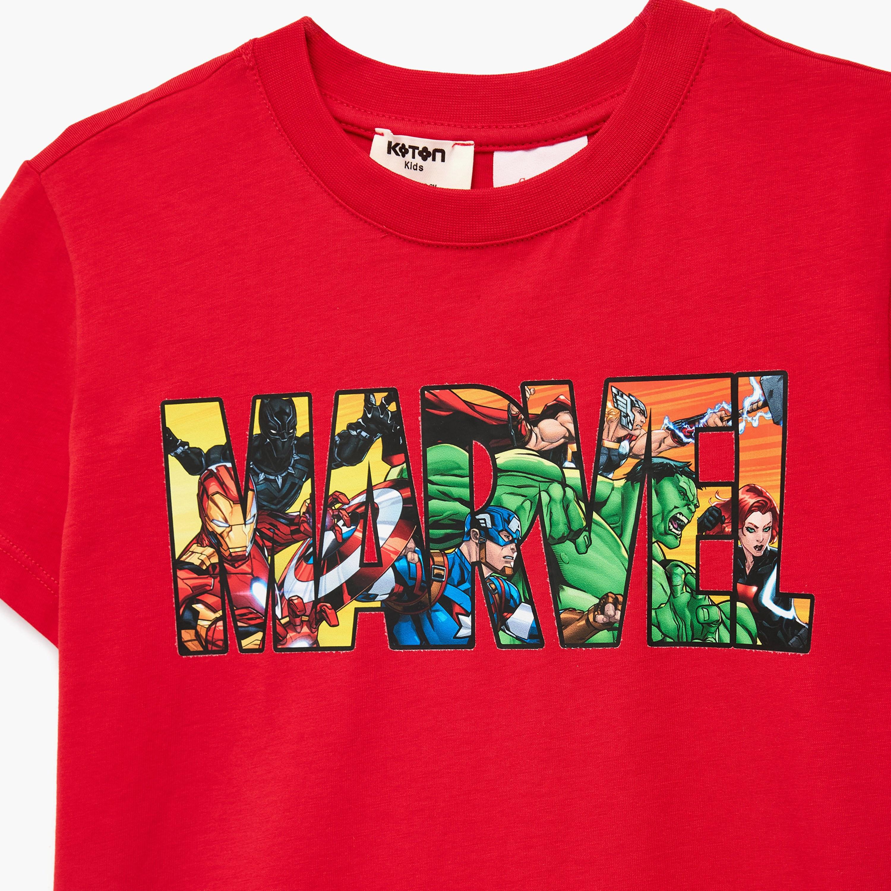 Koton Short Sleeves Marvel Printed T-Shirt-boys-clothing-tshirtsandpolos-image-3