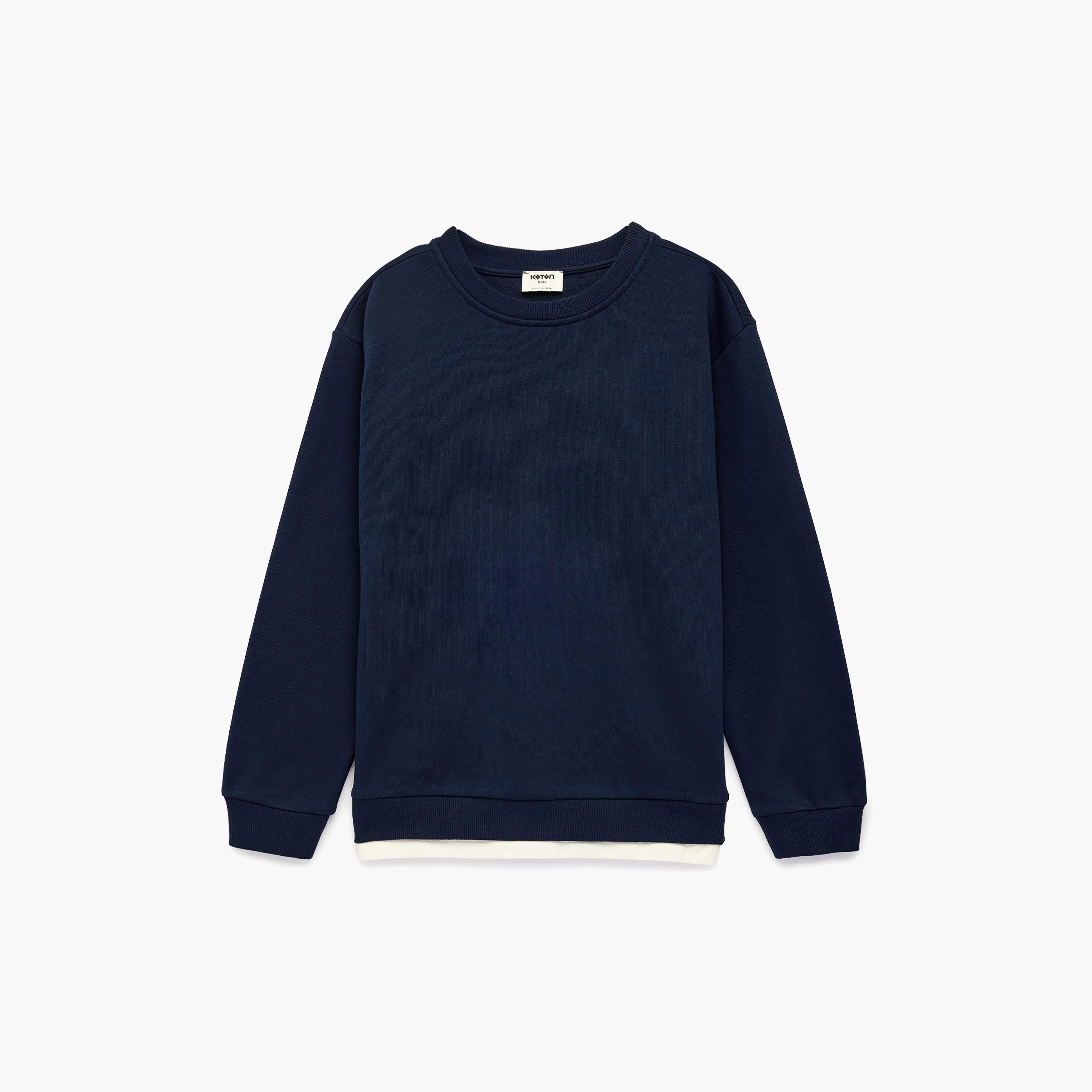 Koton Long Sleeves Solid Crew Neck Sweatshirt-boys-clothing-sweatshirts-image-1
