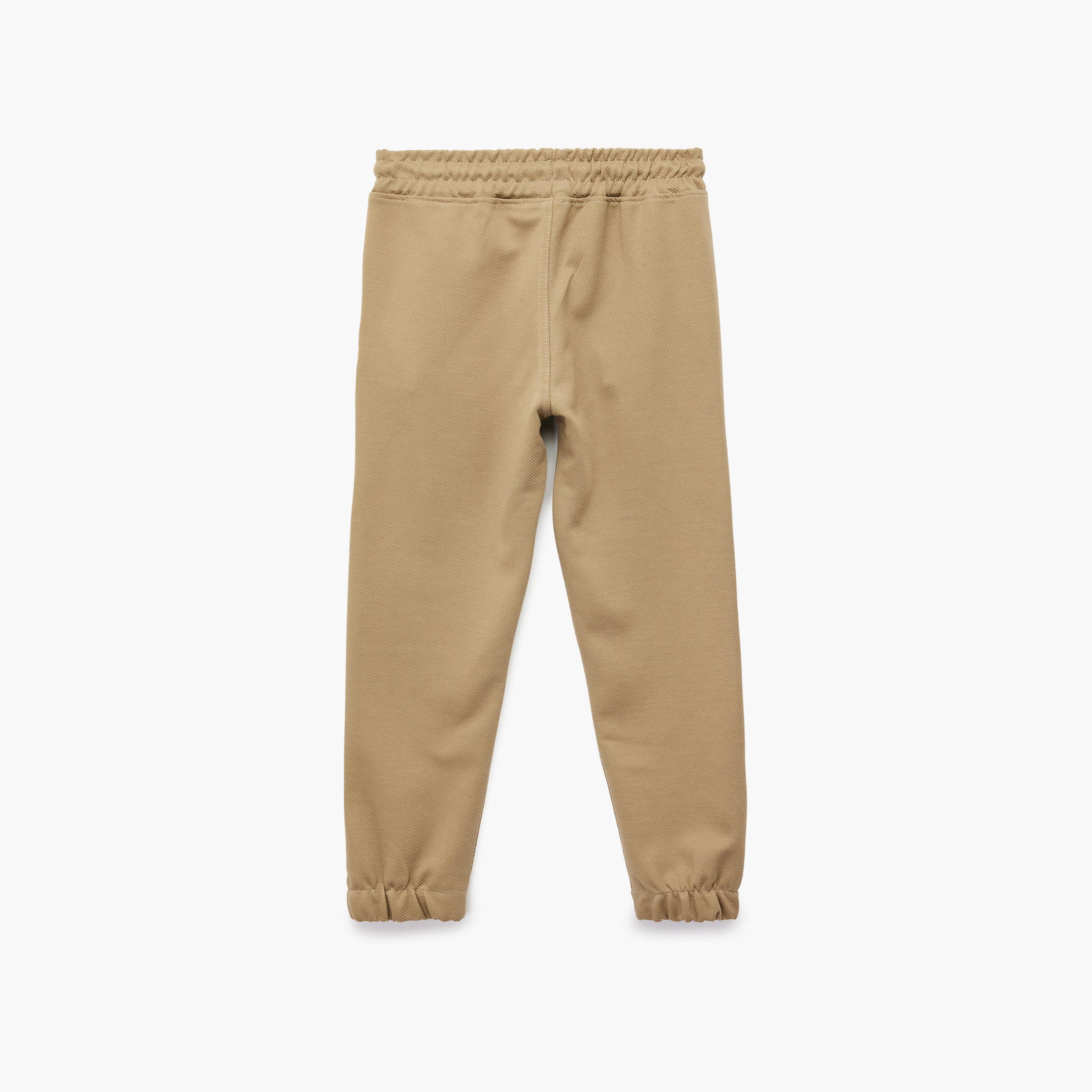 بنطلون "بيسك جوغرز" قطن بخصر مطاطي وبرباط "درو سترينغ" من كوتون-boys-clothing-bottoms-joggersandtrackpants-image-2