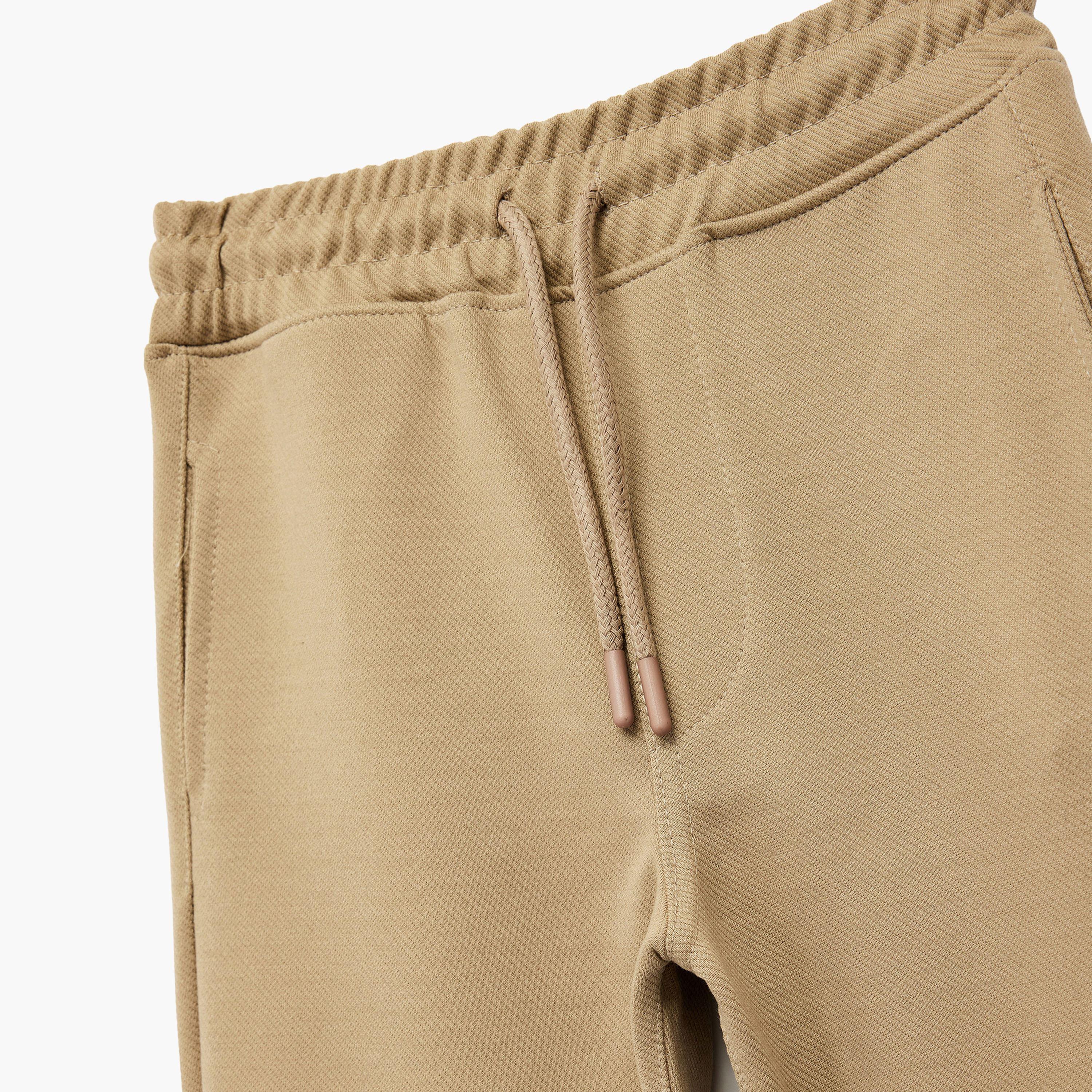 بنطلون "بيسك جوغرز" قطن بخصر مطاطي وبرباط "درو سترينغ" من كوتون-boys-clothing-bottoms-joggersandtrackpants-image-3