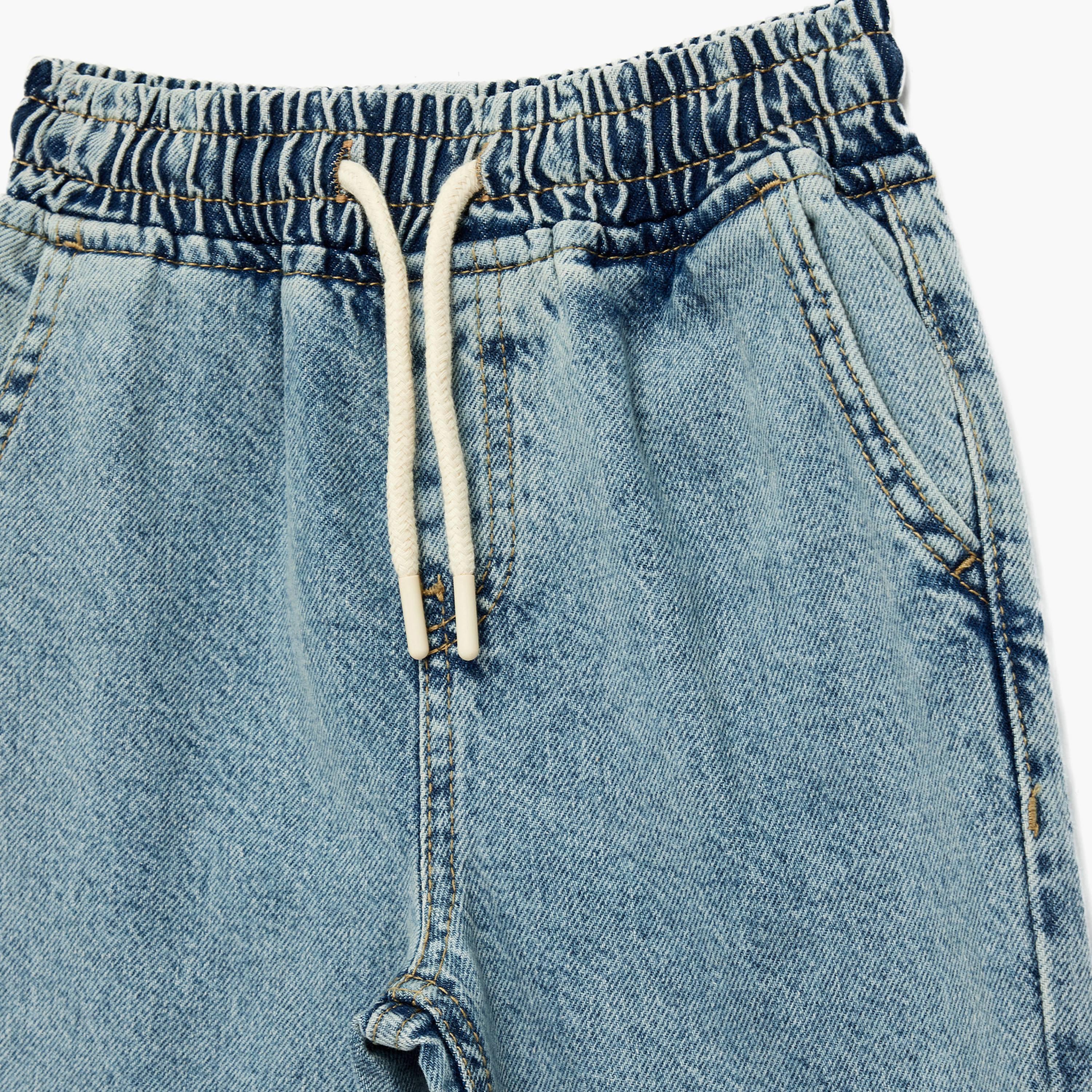 بنطلون جينز "جوغرز" دنيم برباط خصر من كوتون-boys-clothing-bottoms-jeans-image-3