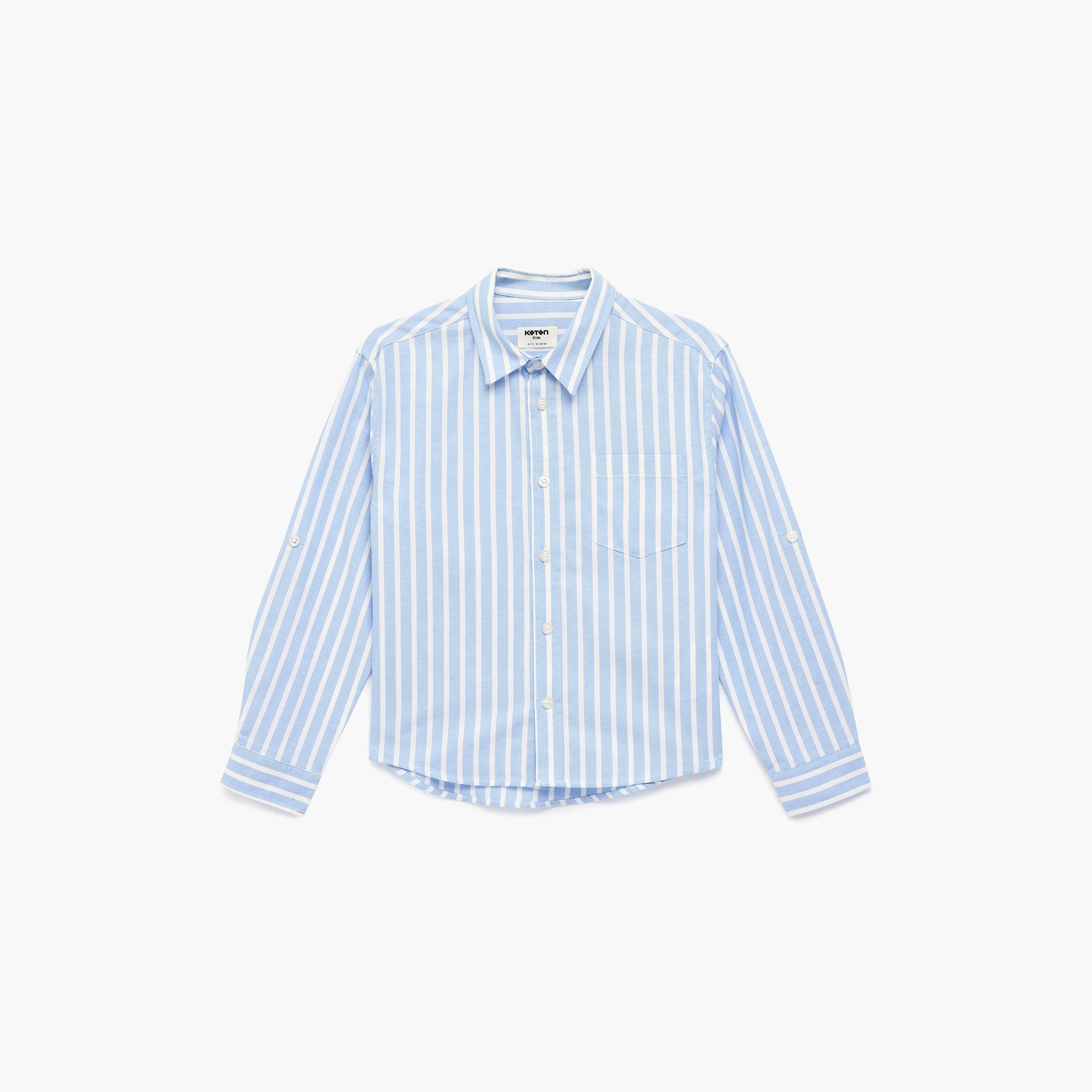 Koton Long Sleeves Striped Cotton Shirt-boys-clothing-shirts-image-1