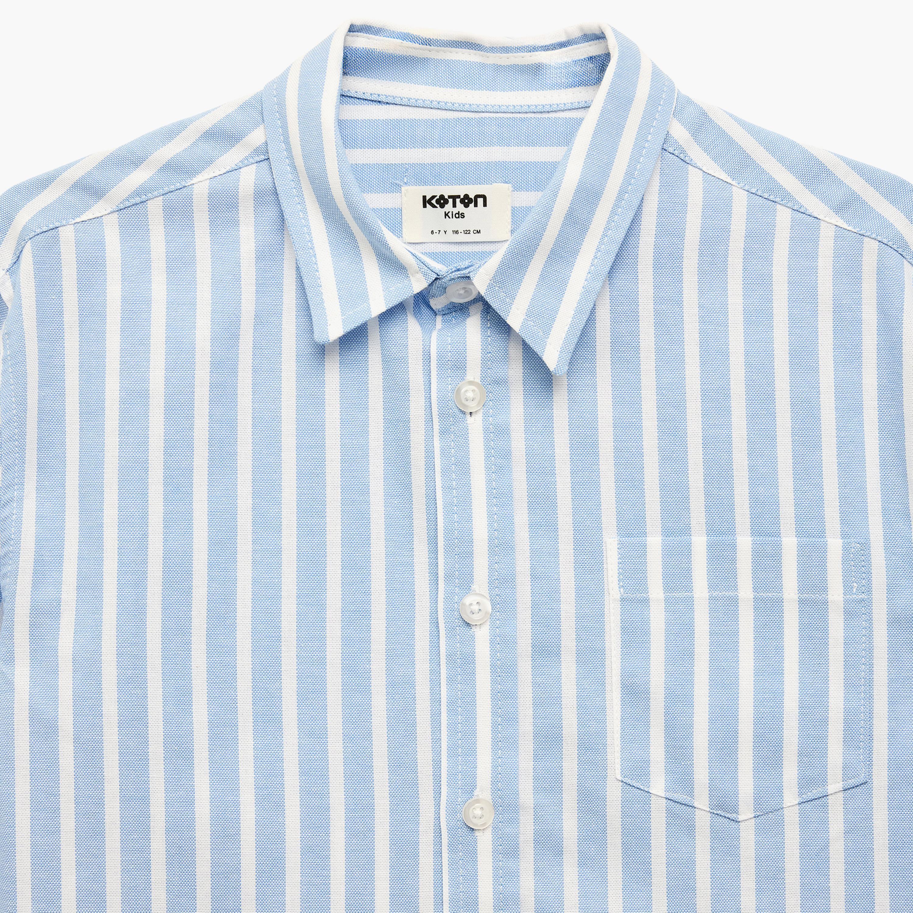 Koton Long Sleeves Striped Cotton Shirt-boys-clothing-shirts-image-3