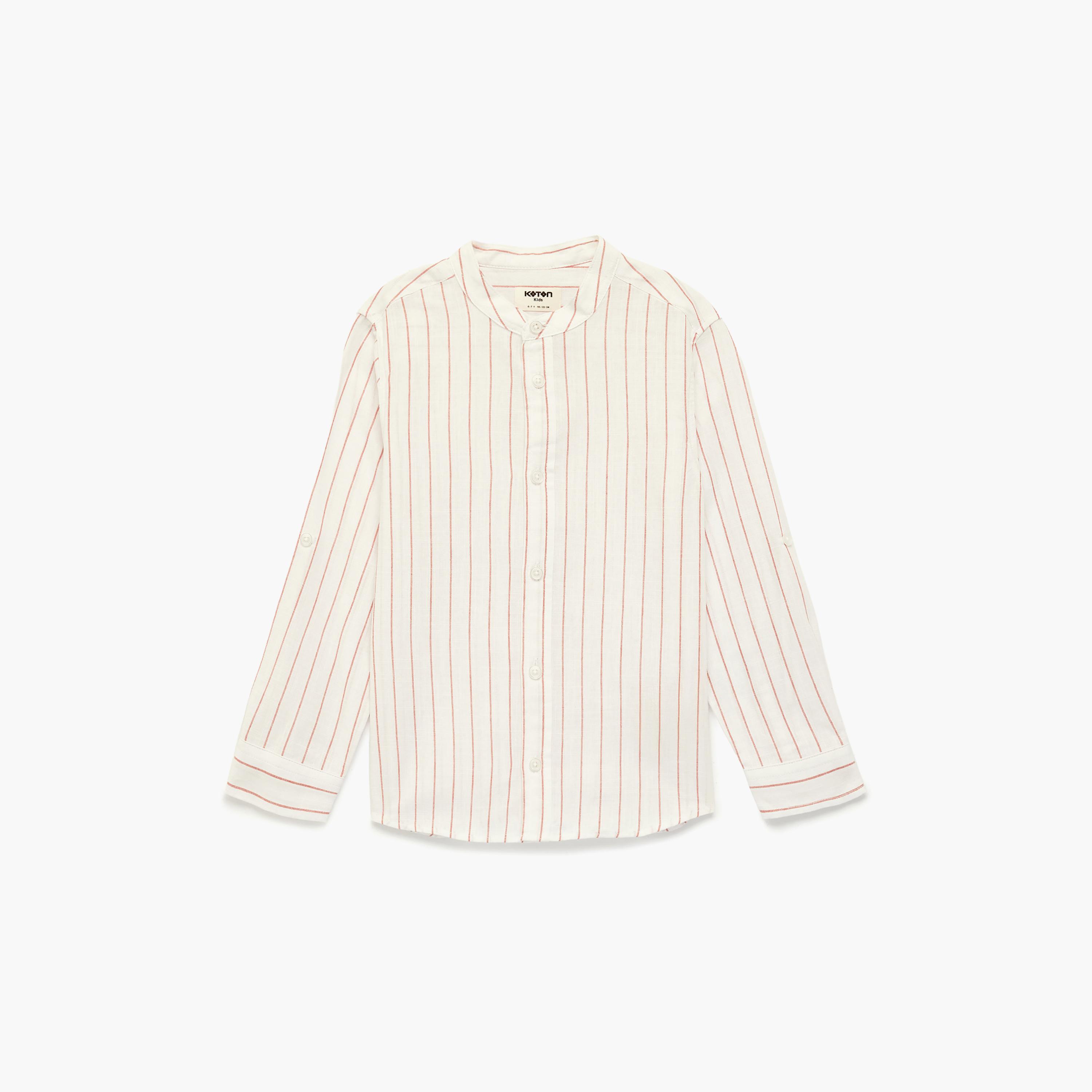 Koton Long Sleeves Striped Mandarin Collar Shirt-boys-clothing-shirts-image-1
