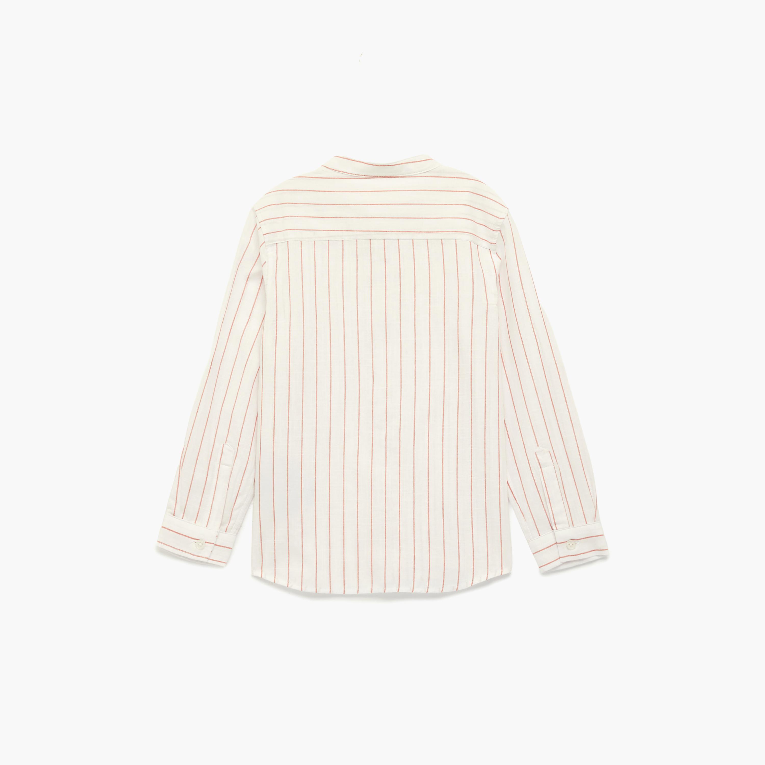 Koton Long Sleeves Striped Mandarin Collar Shirt-boys-clothing-shirts-image-2