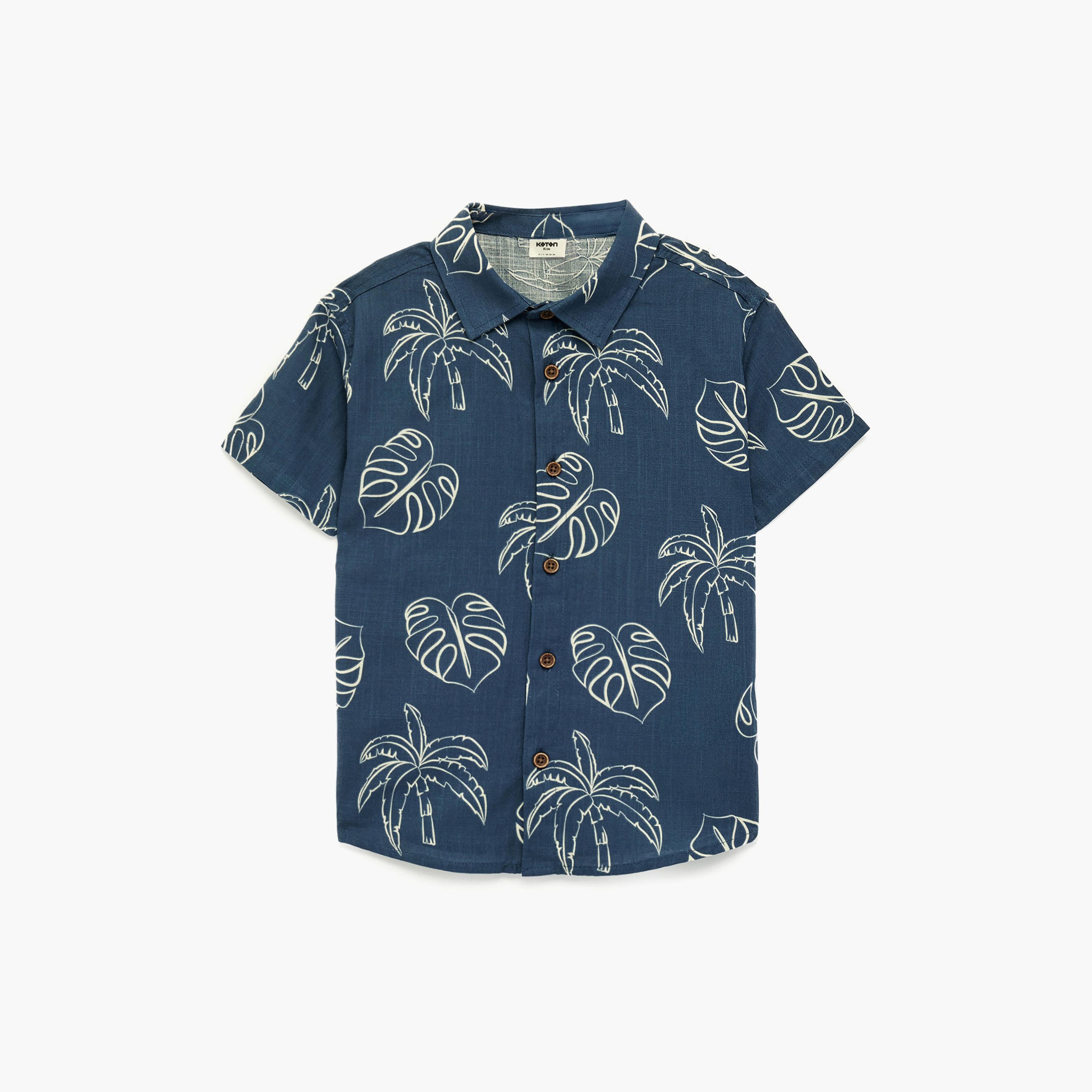 قميص قطن مطبوع بأكمام قصيرة من كوتون-boys-clothing-shirts-image-1