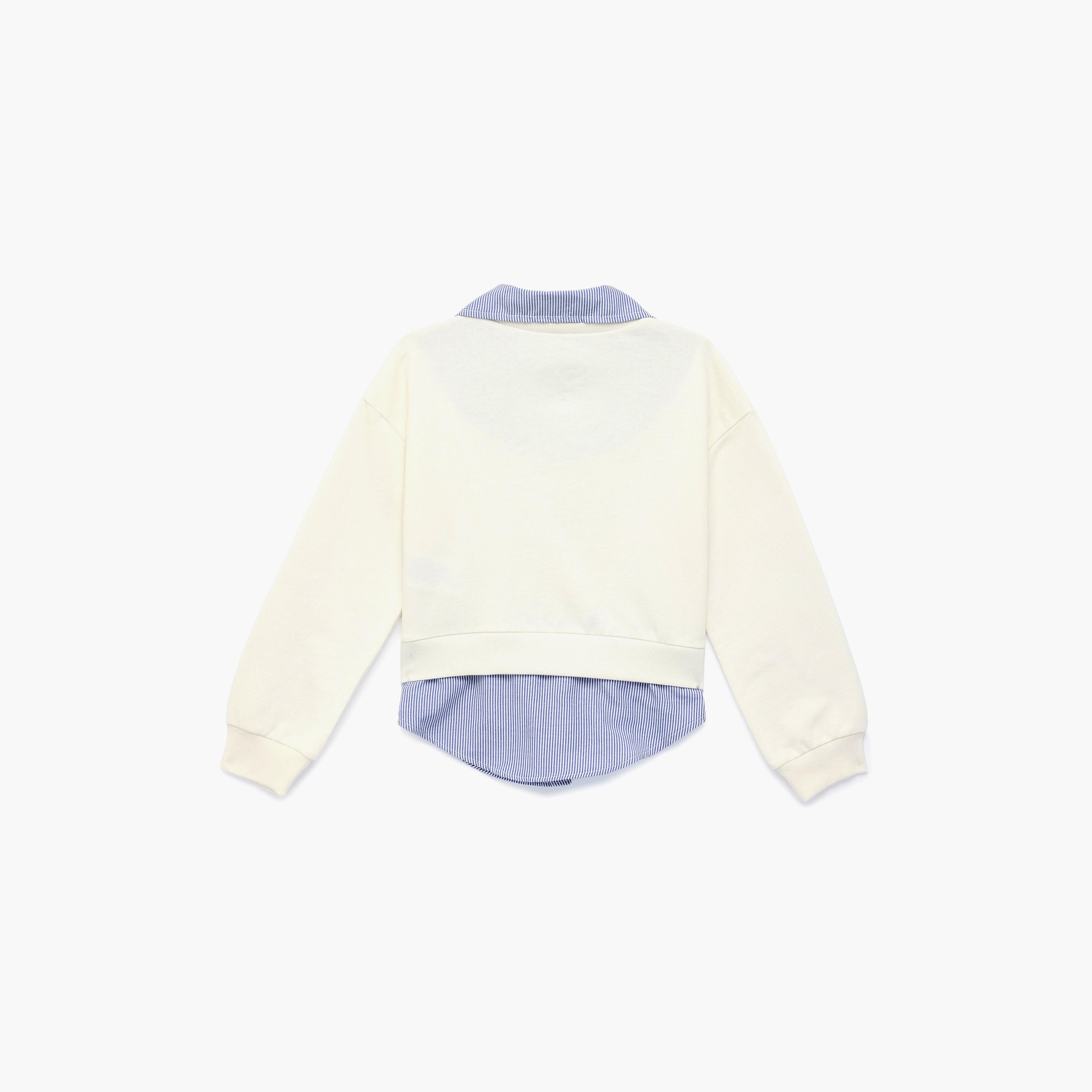 Koton Solid Round Neck Sweatshirt-girls-clothing-sweatshirts-image-2
