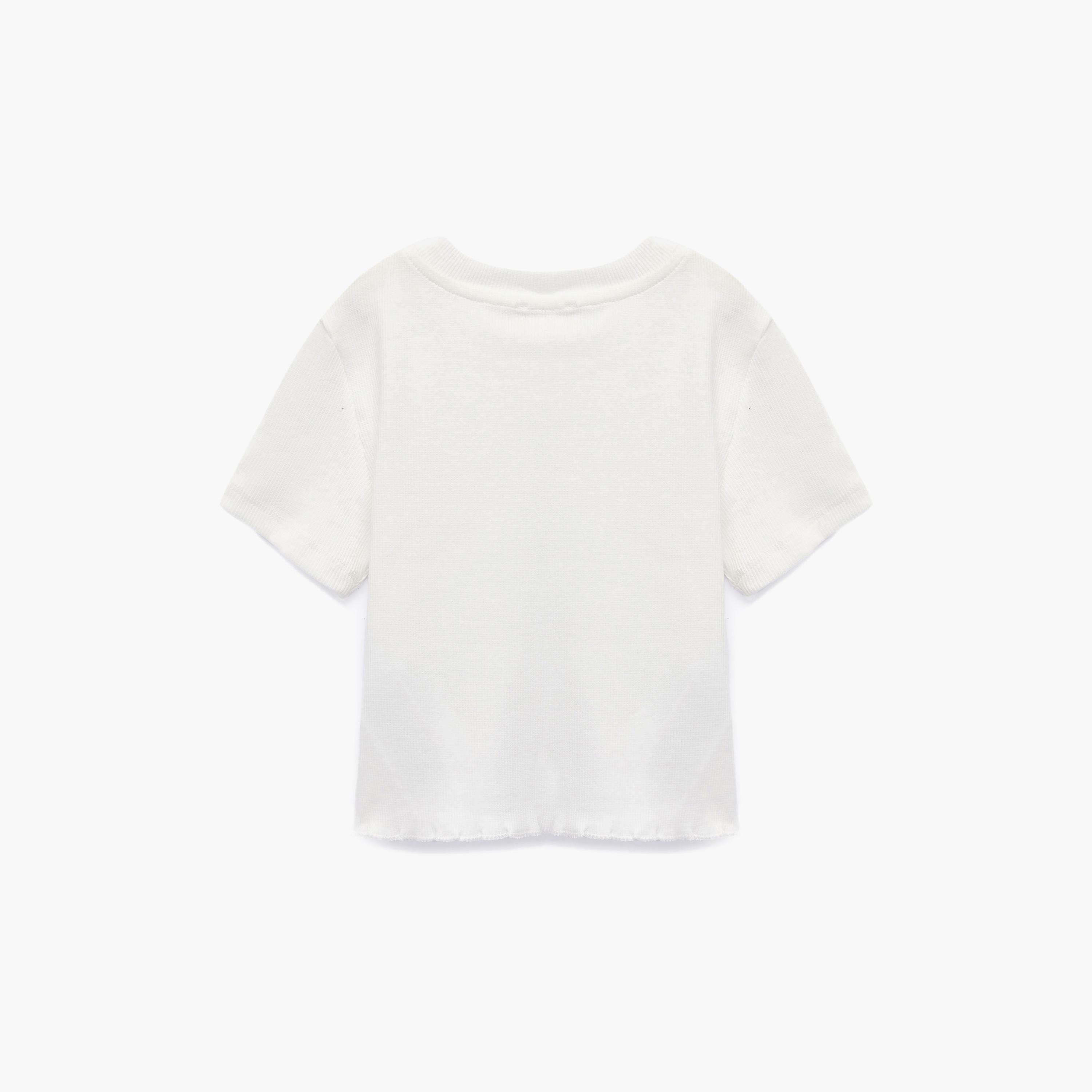 تي شيرت سادة بتفاصيل قلب وأكمام قصيرة من كوتون-girls-clothing-tshirts-image-2