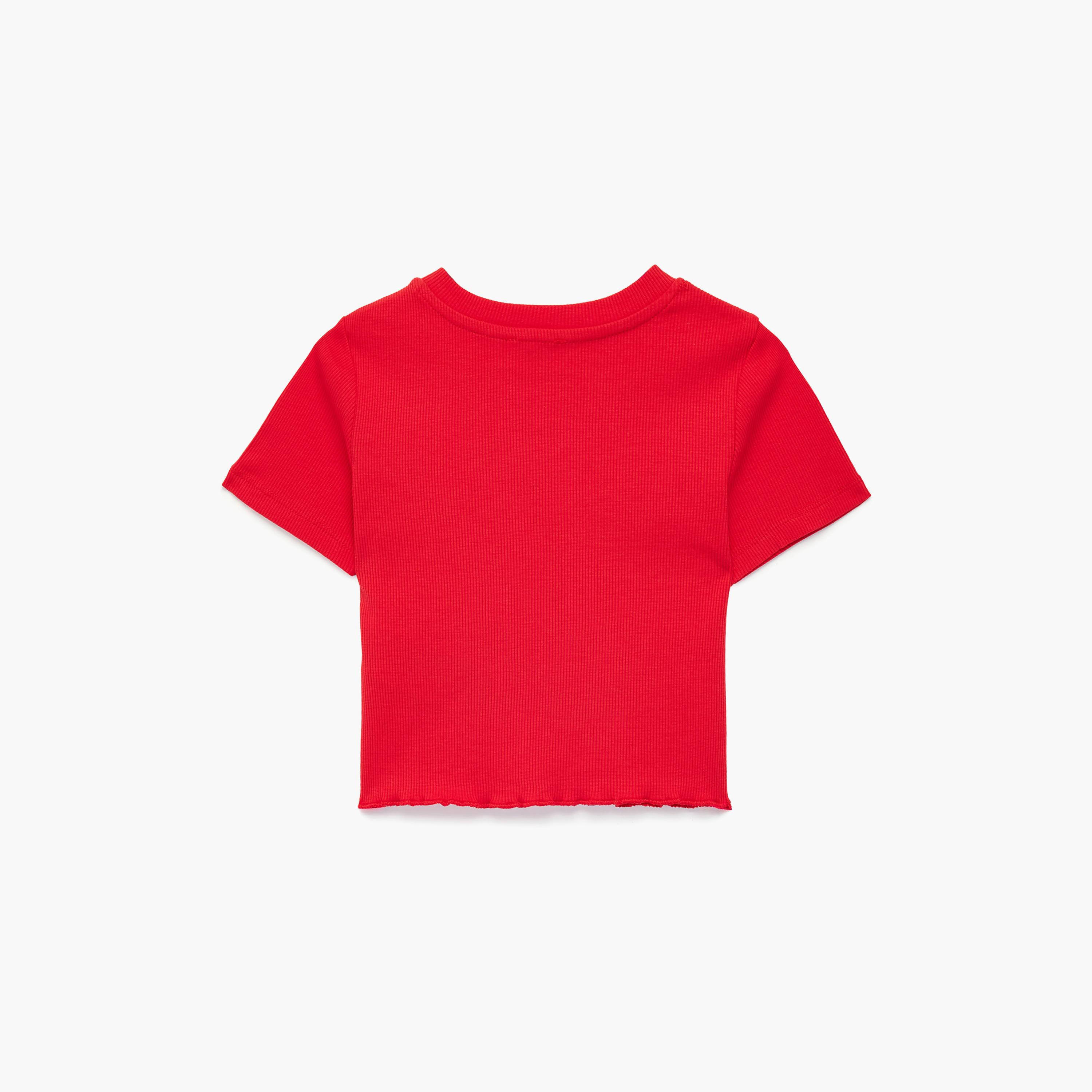 Koton Short Sleeves Heart Detailed Plain T-Shirt-girls-clothing-tshirts-image-2