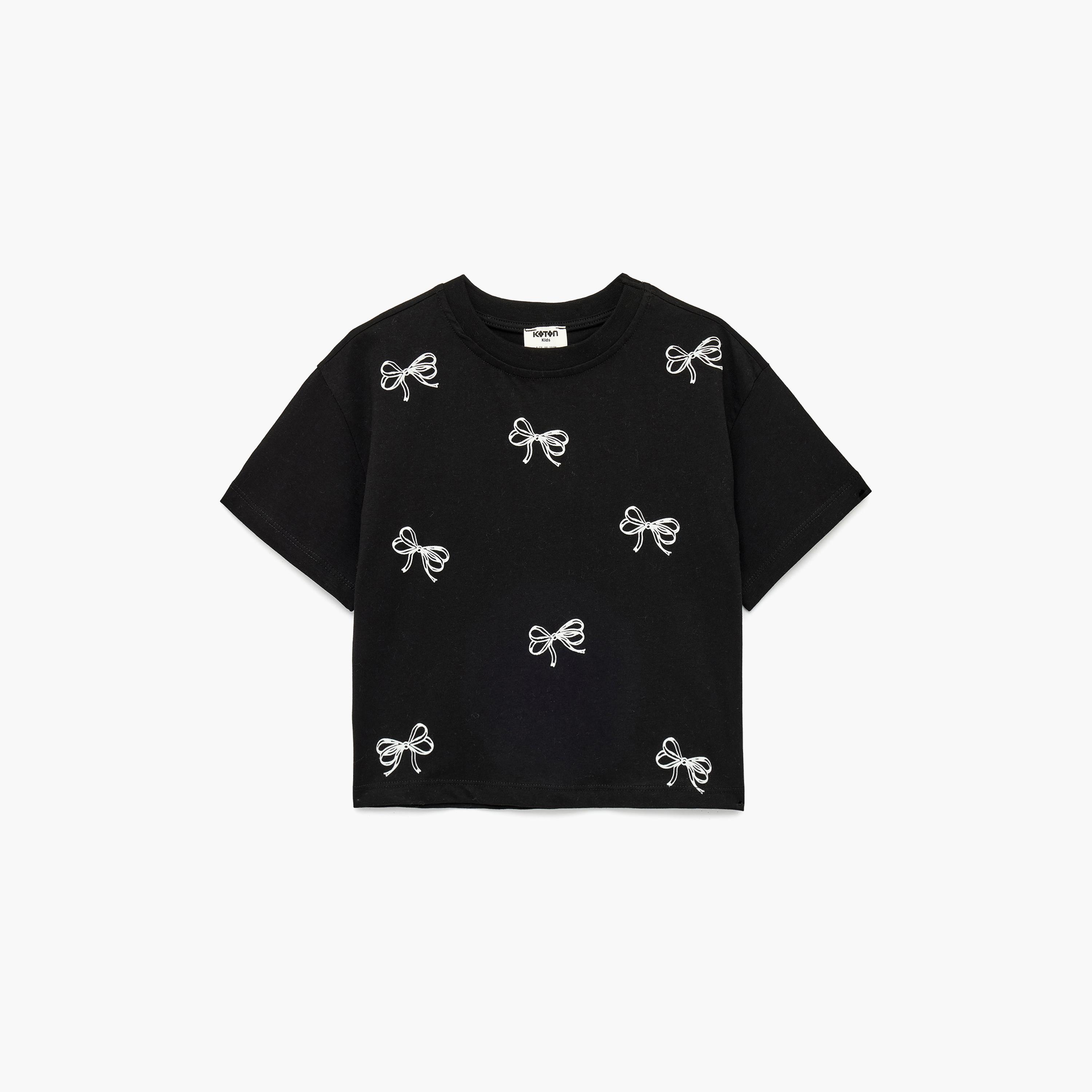 تي شيرت بتطريز "بوتي" وأكمام قصيرة من كوتون-girls-clothing-tshirts-image-1