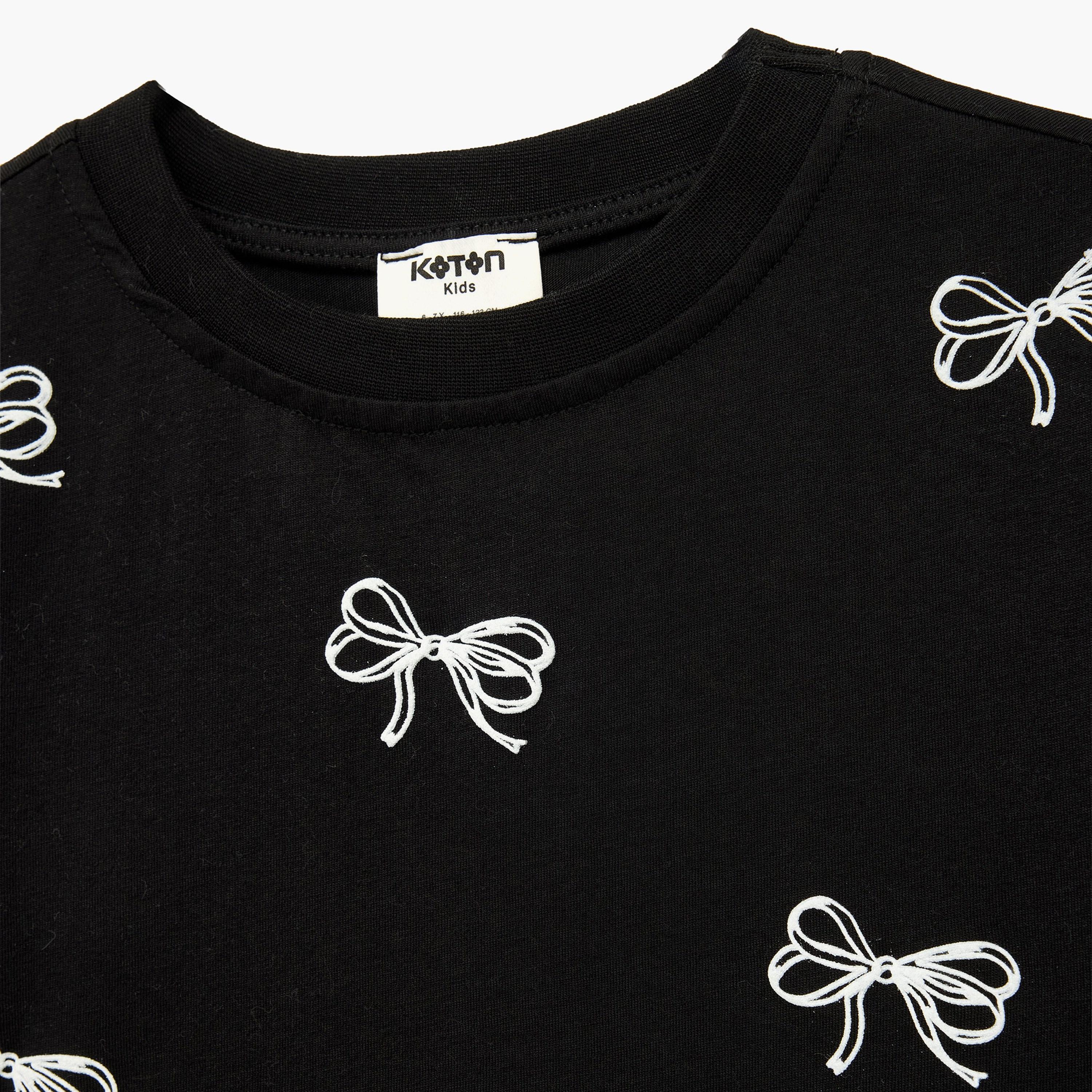 تي شيرت بتطريز "بوتي" وأكمام قصيرة من كوتون-girls-clothing-tshirts-image-3