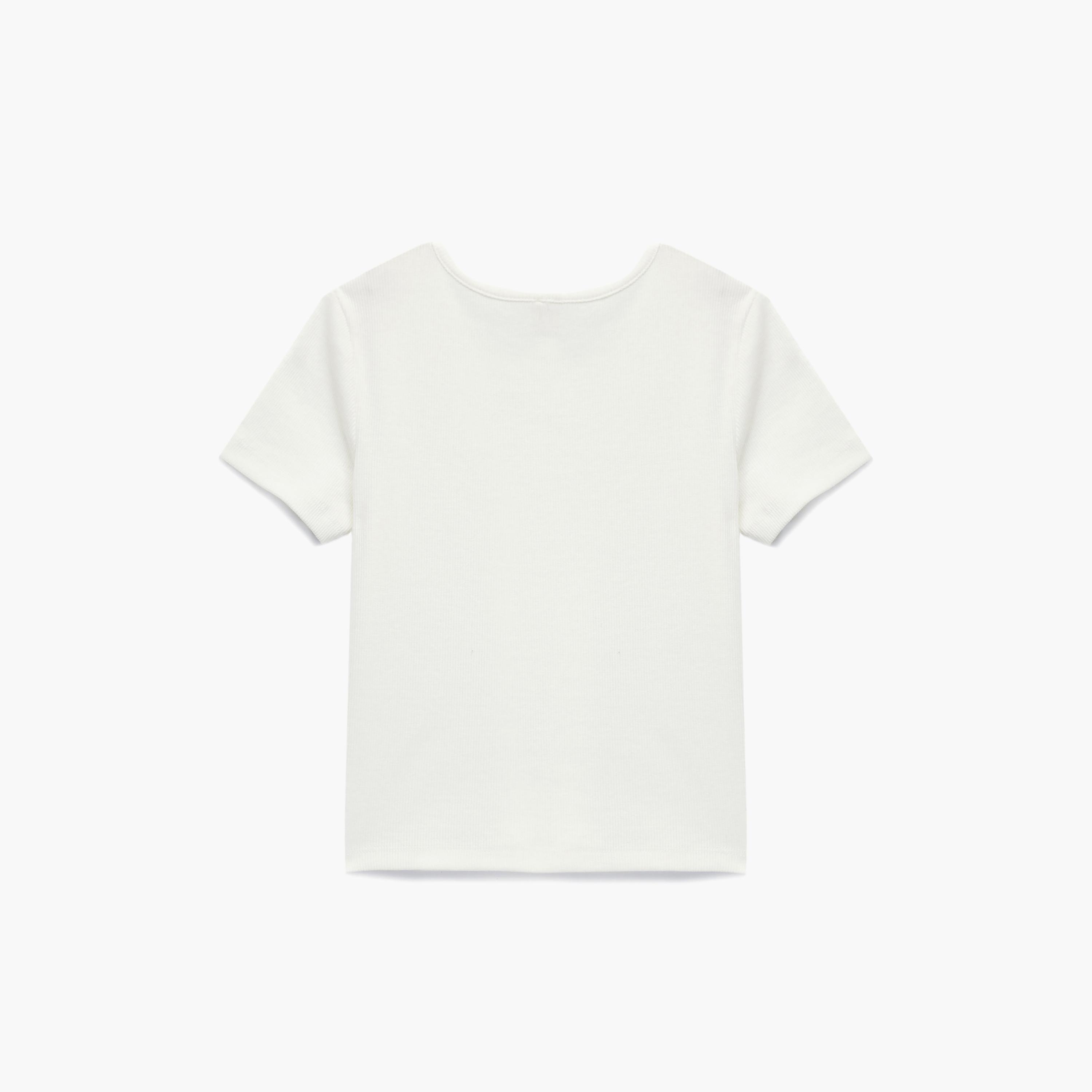 تي شيرت سادة بتفاصيل فيونكة وأكمام قصيرة من كوتون-girls-clothing-tshirts-image-2